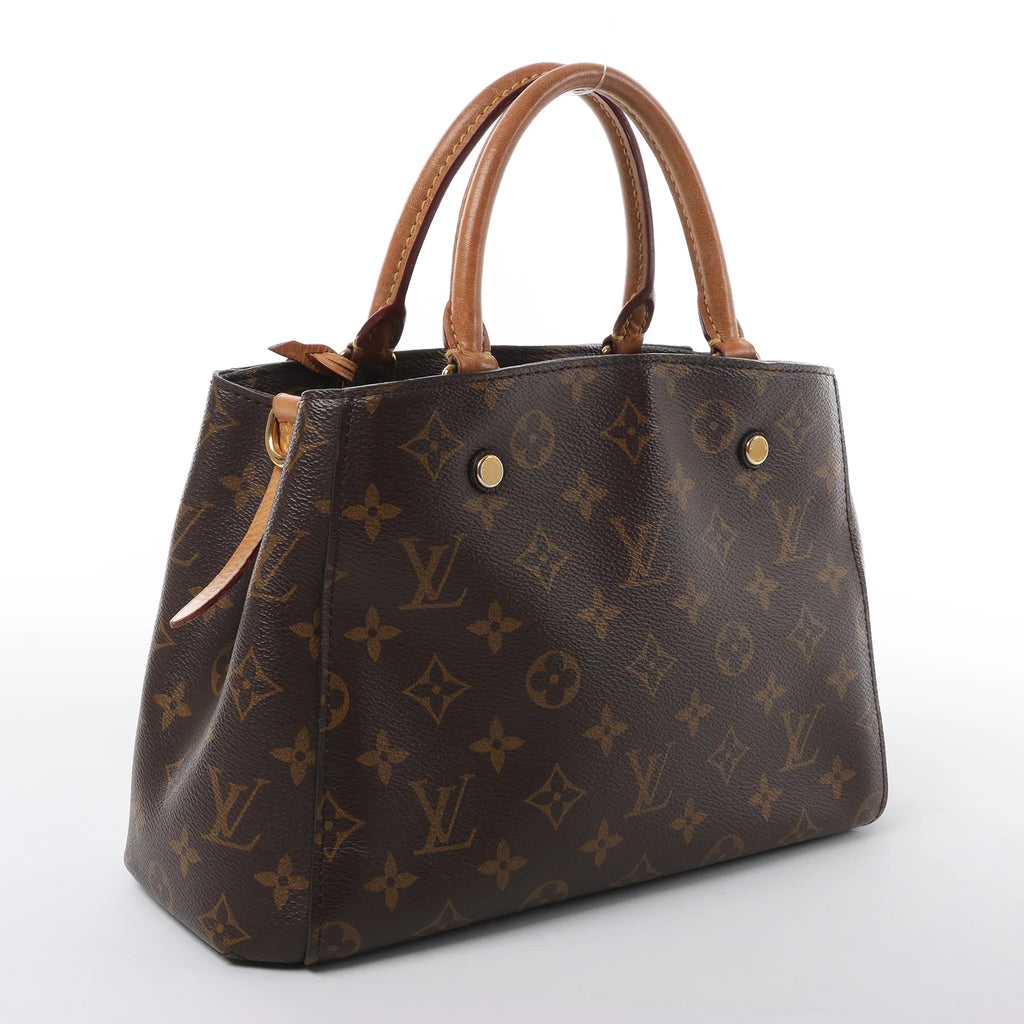 Louis Vuitton Montaigne BB Monogram Canvas Handbag in Brown M41055