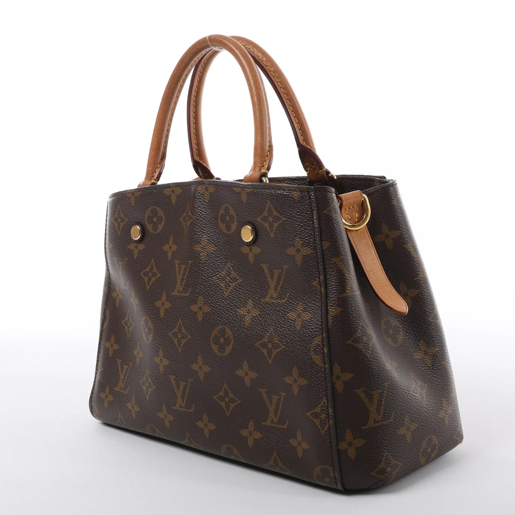 Louis Vuitton Montaigne BB Monogram Canvas Handbag in Brown M41055