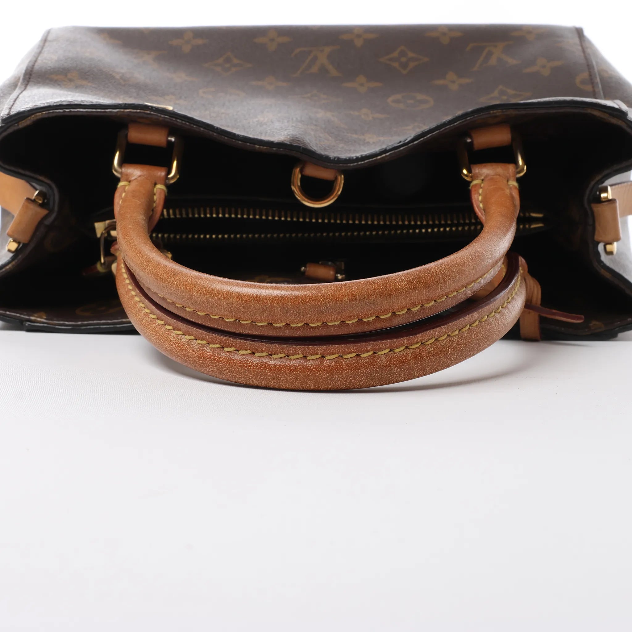 Louis Vuitton Montaigne BB Monogram Canvas Handbag in Brown M41055
