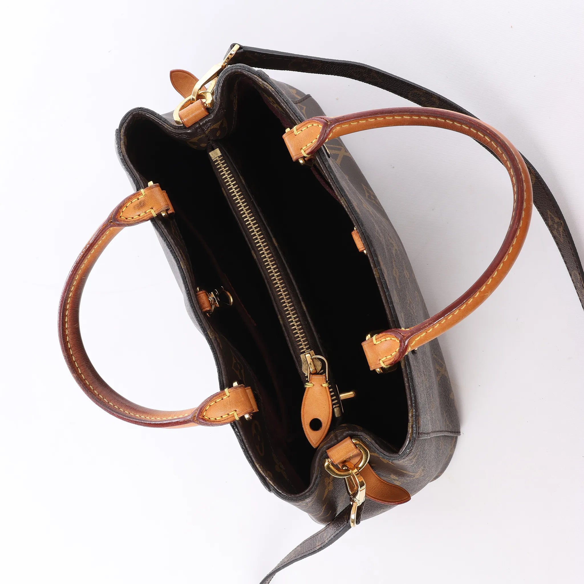 Louis Vuitton Montaigne BB Monogram Canvas 2Way Handbag in Brown M41055