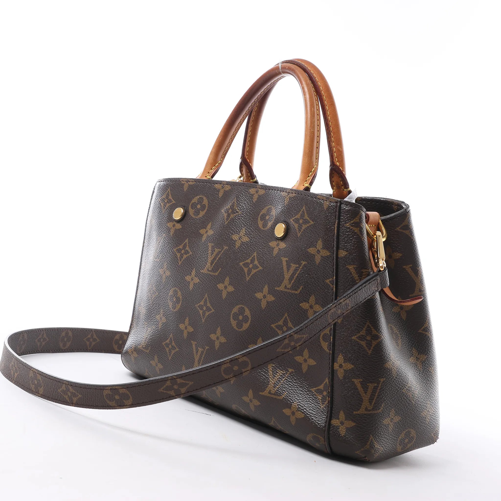 Louis Vuitton Montaigne BB Monogram Canvas 2Way Handbag in Brown M41055