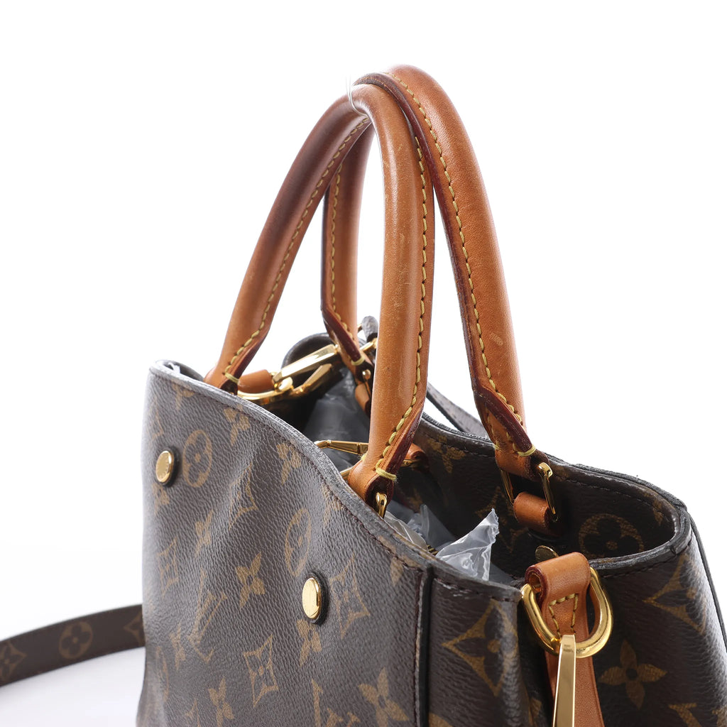 Louis Vuitton Montaigne BB Monogram Canvas 2Way Handbag in Brown M41055
