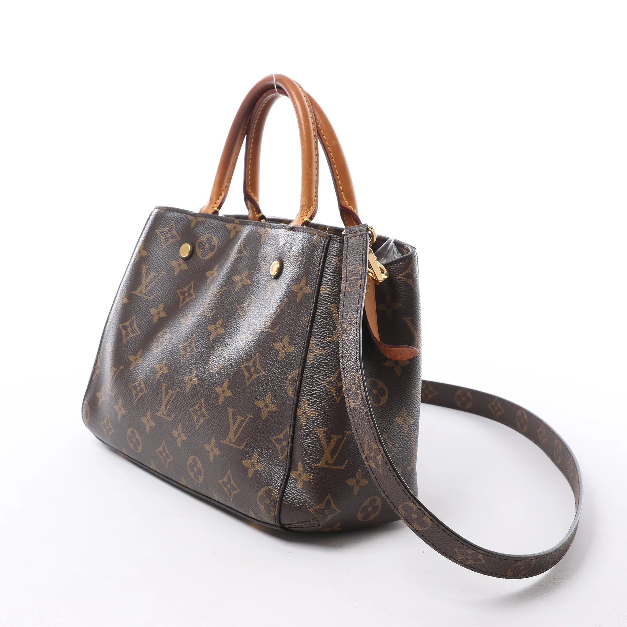 Louis Vuitton Montaigne BB Monogram Canvas 2Way Handbag in Brown M41055
