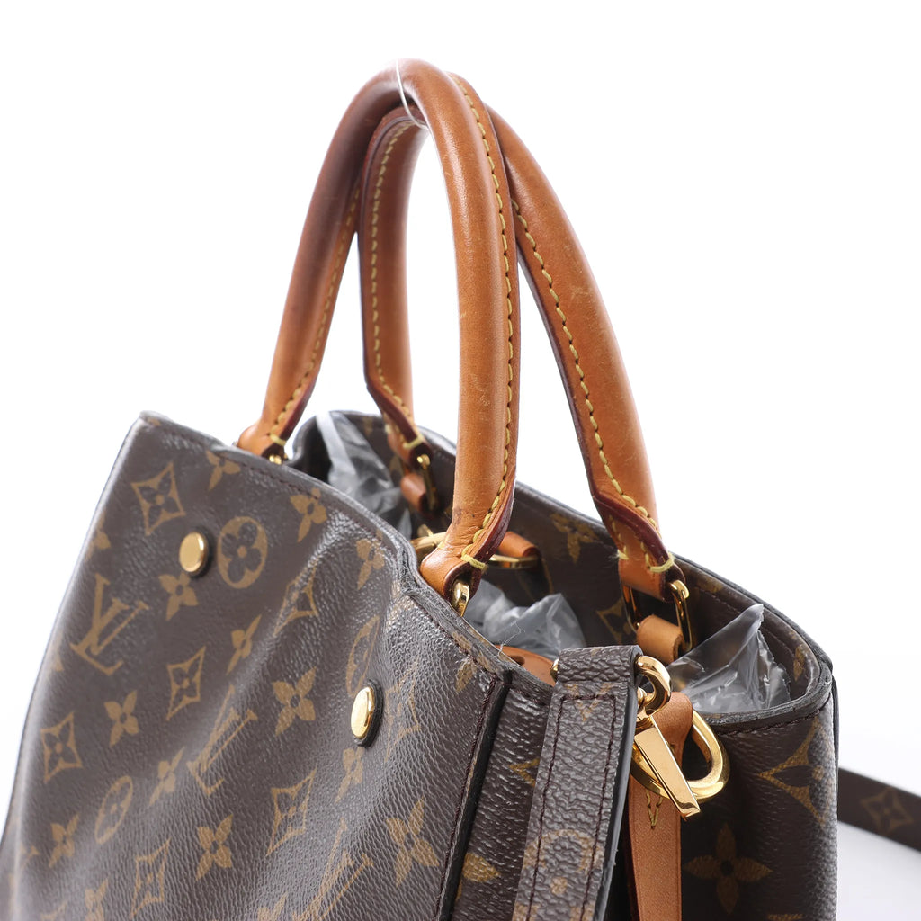 Louis Vuitton Montaigne BB Monogram Canvas 2Way Handbag in Brown M41055