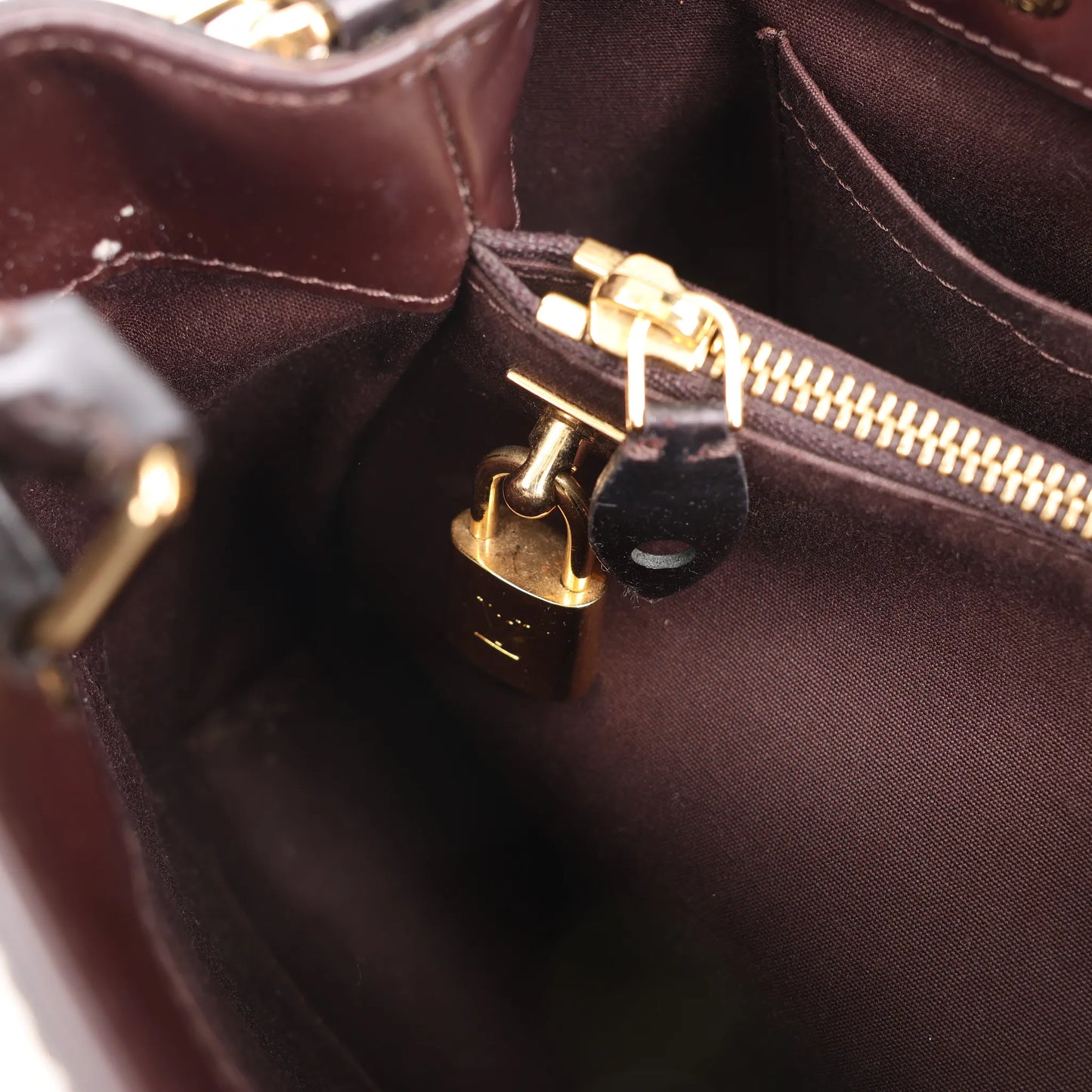 Louis Vuitton Montaigne BB Vernis Patent Leather 2Way Handbag in Dark Purple M50403