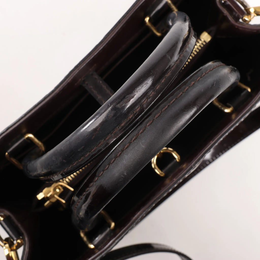 Louis Vuitton Montaigne BB Vernis Patent Leather 2Way Handbag in Dark Purple M50403