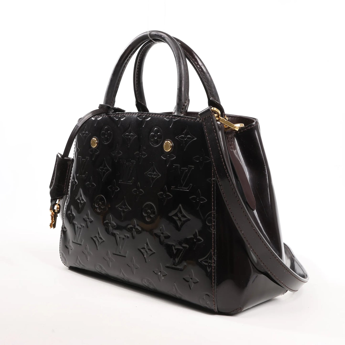 Louis Vuitton Montaigne BB Vernis Patent Leather 2Way Handbag in Dark Purple M50403