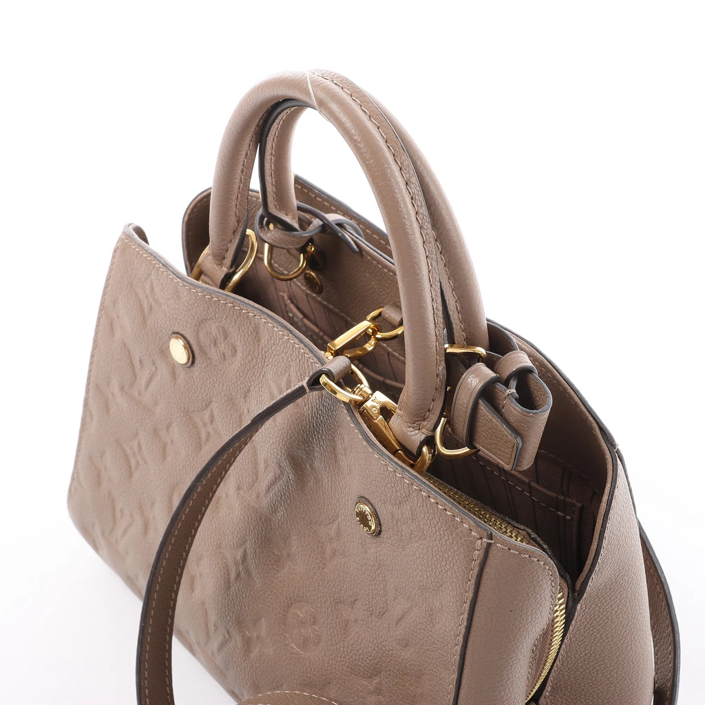 Louis Vuitton Montaigne BB Monogram Empreinte 2Way Handbag in Brown M44062