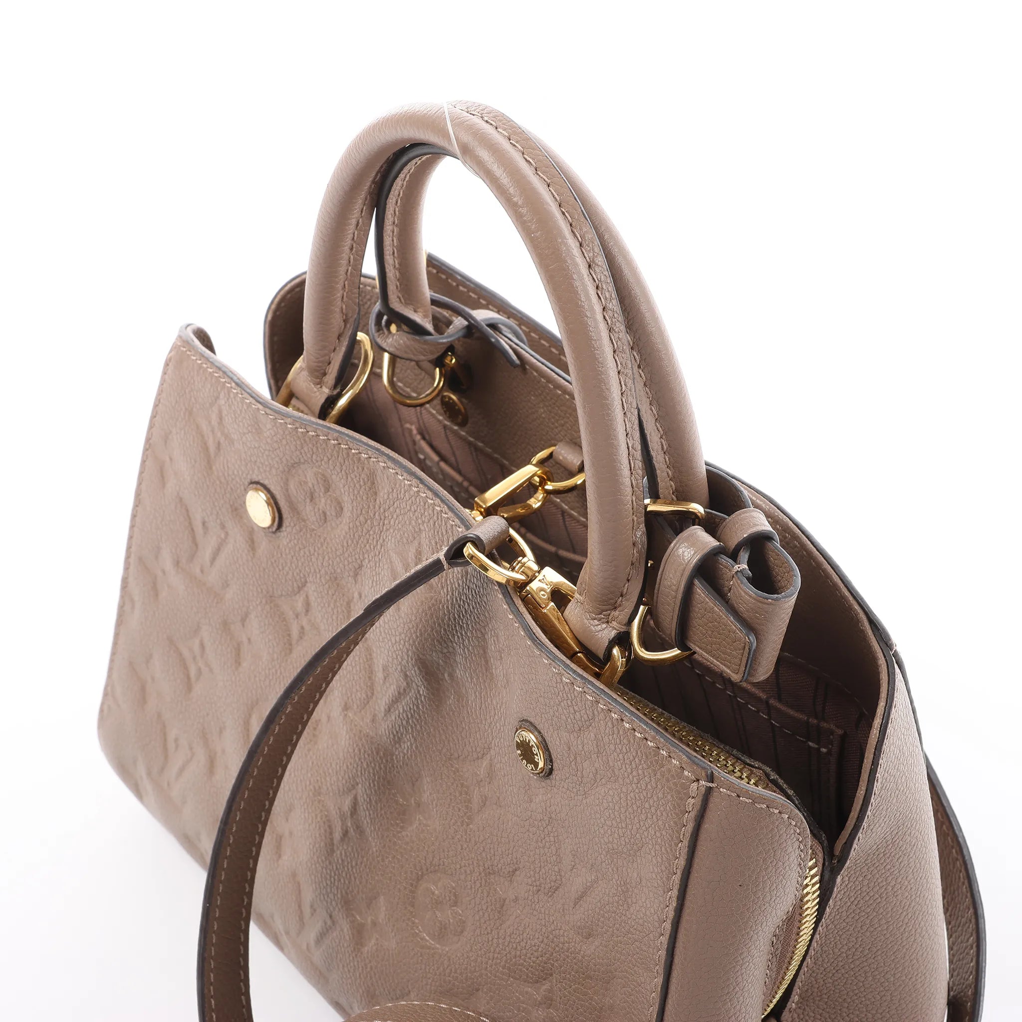 Louis Vuitton Montaigne BB Monogram Empreinte 2Way Handbag in Brown M44062