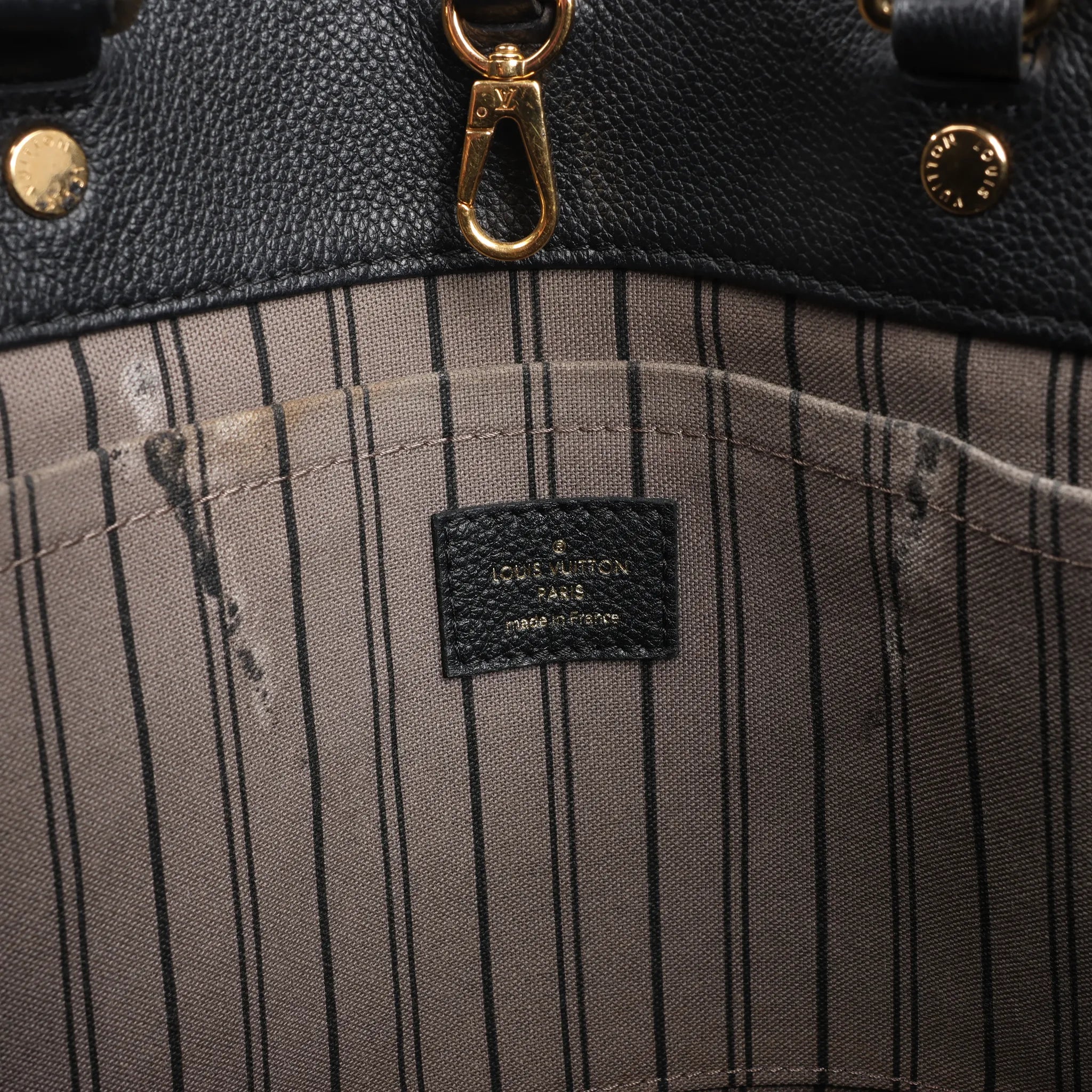 Louis Vuitton Monogram Empreinte Montaigne GM 2Way Handbag in Black M41069
