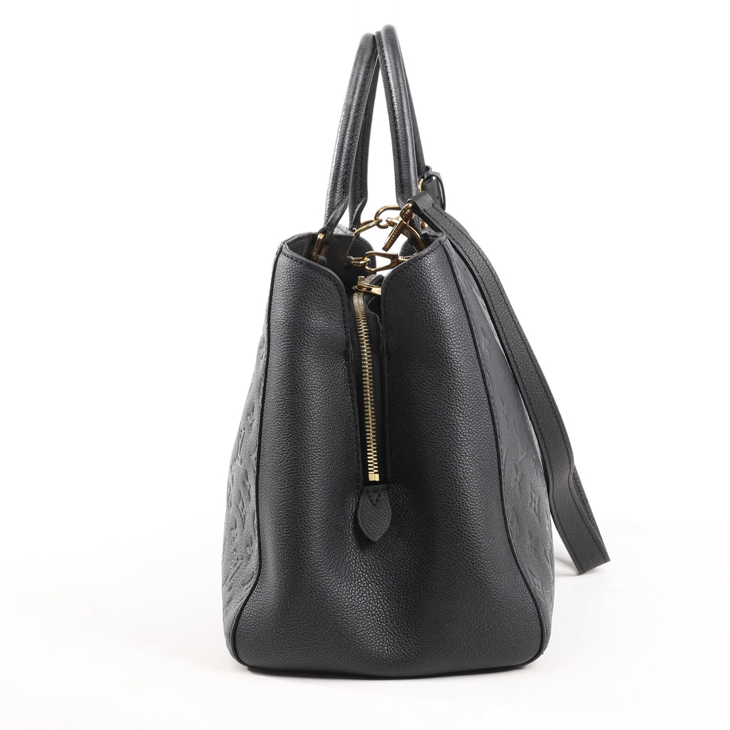 Louis Vuitton Monogram Empreinte Montaigne GM 2Way Handbag in Black M41069