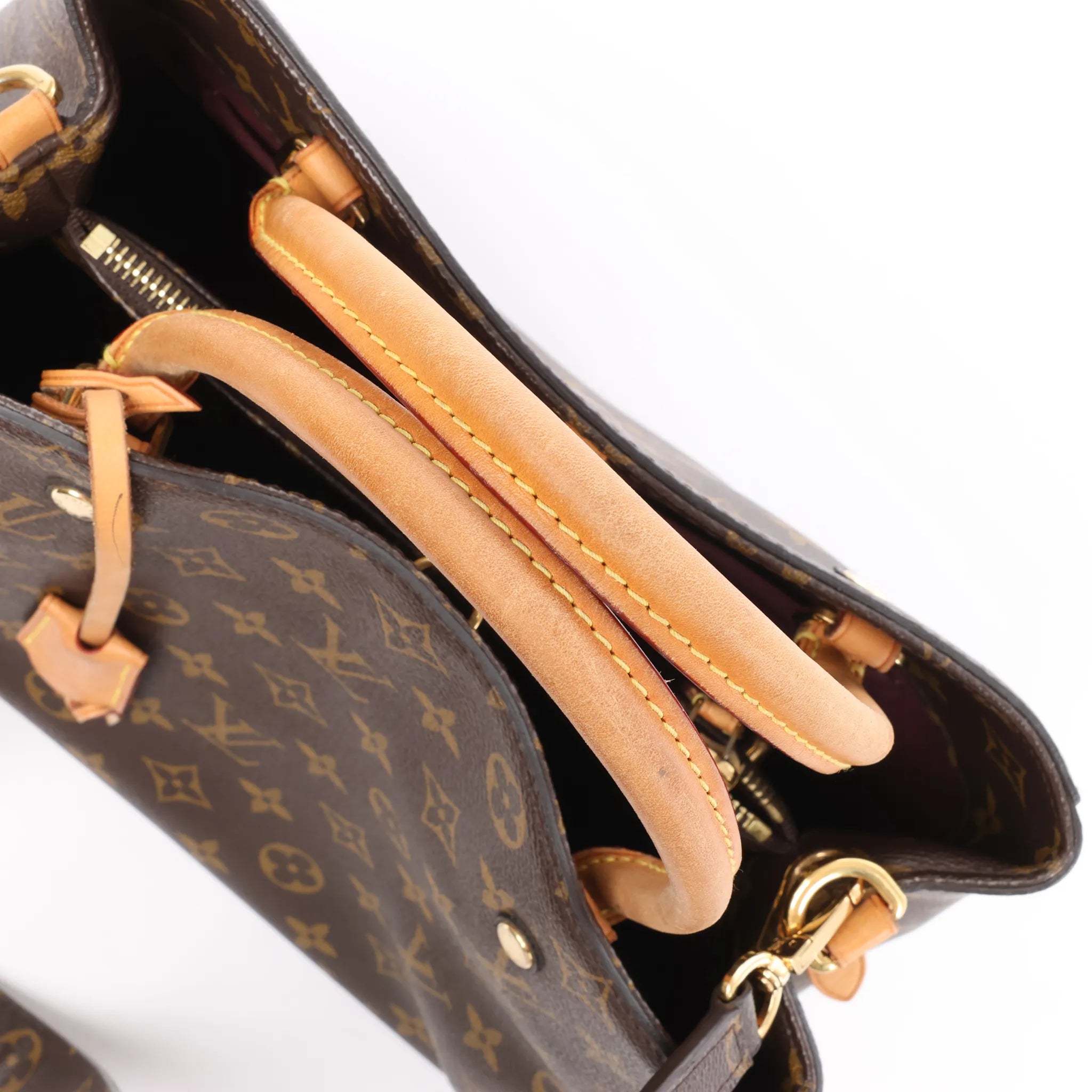Louis Vuitton Montaigne MM Monogram Canvas 2Way Handbag in Brown M41056