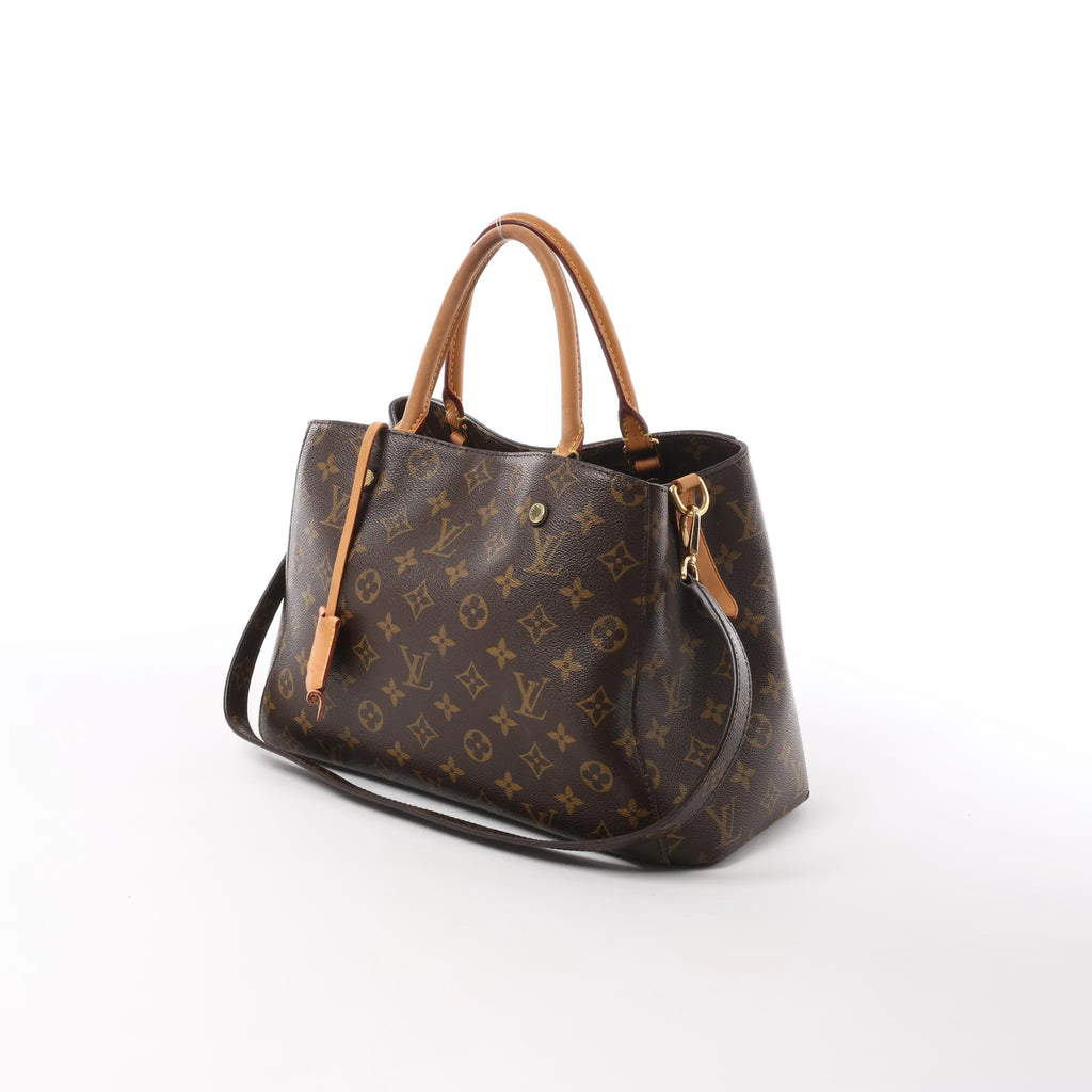 Louis Vuitton Montaigne MM Monogram Canvas 2Way Handbag in Brown M41056
