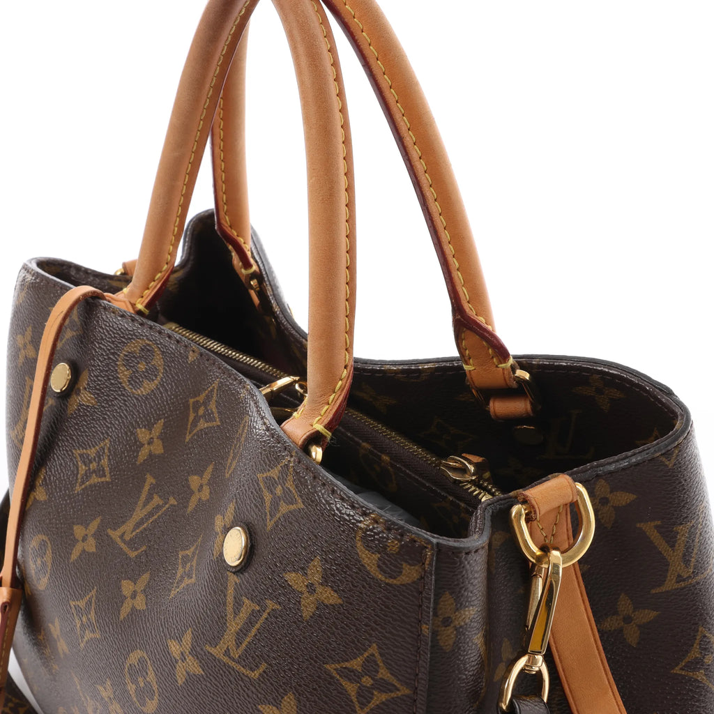 Louis Vuitton Montaigne MM Monogram Canvas 2Way Handbag in Brown M41056