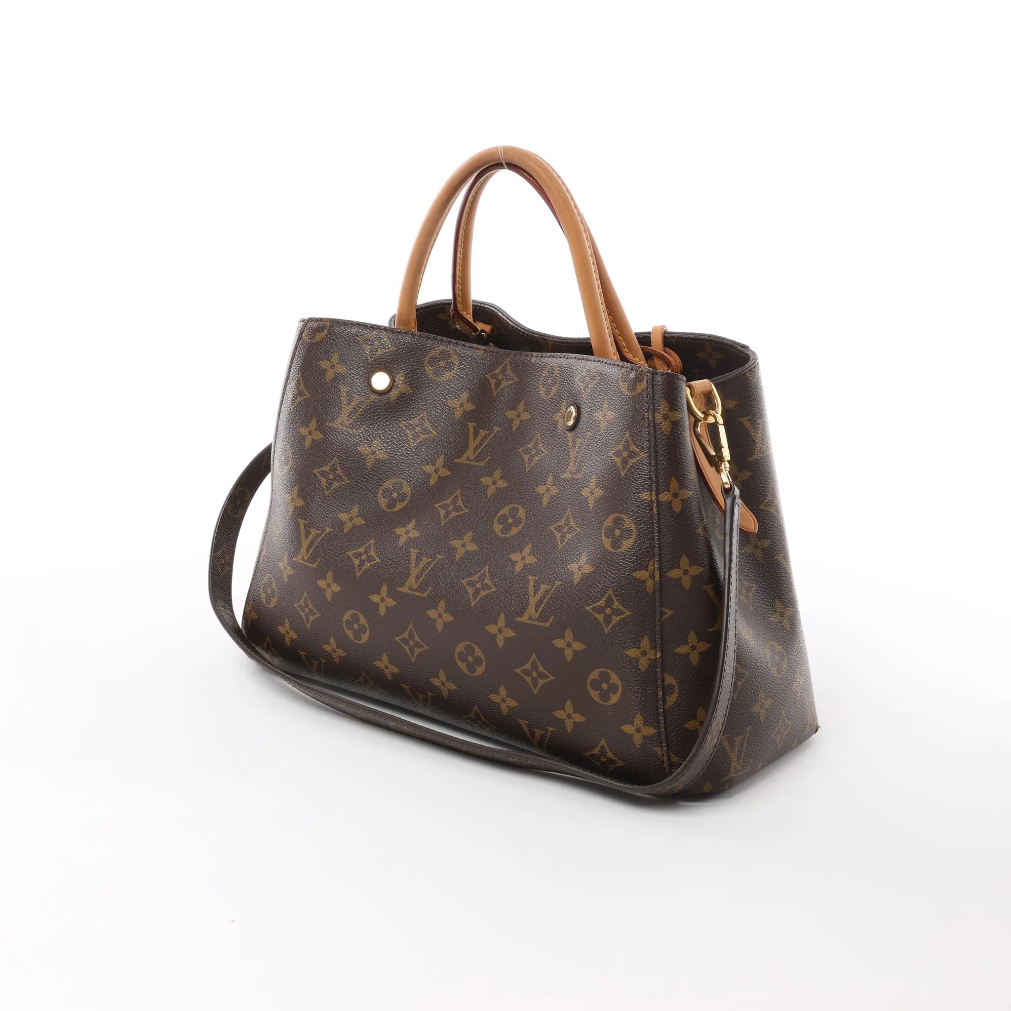 Louis Vuitton Montaigne MM Monogram Canvas 2Way Handbag in Brown M41056