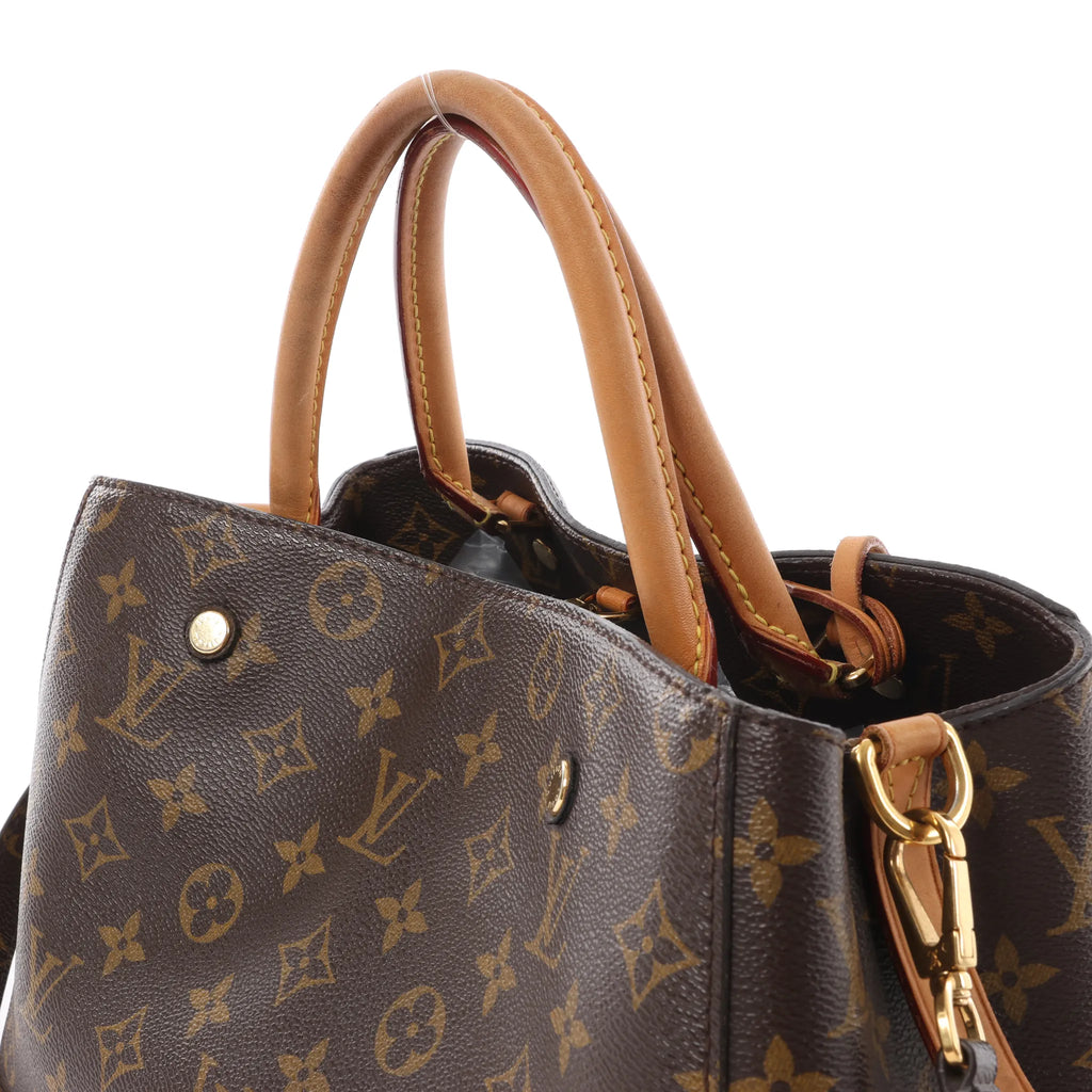 Louis Vuitton Montaigne MM Monogram Canvas 2Way Handbag in Brown M41056