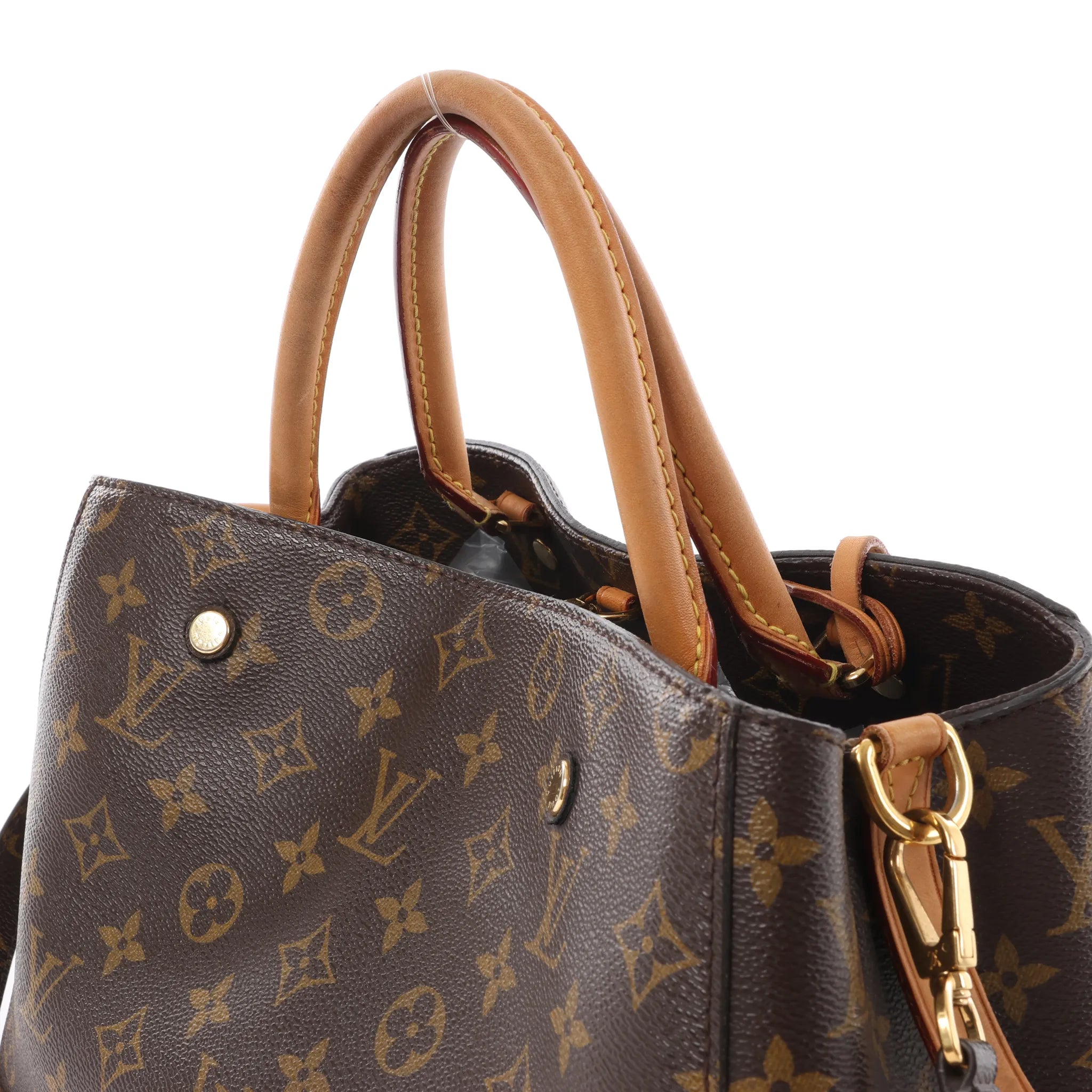 Louis Vuitton Montaigne MM Monogram Canvas 2Way Handbag in Brown M41056