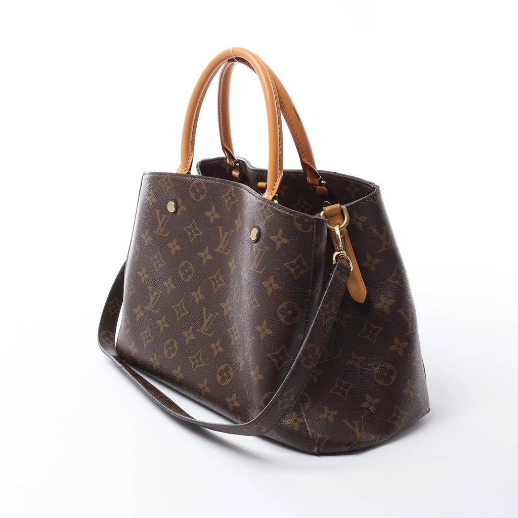 Louis Vuitton Montaigne MM Monogram Canvas 2Way Handbag in Brown M41056