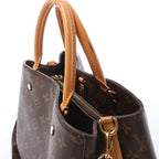 Louis Vuitton Montaigne MM Monogram Canvas 2Way Handbag in Brown M41056