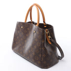 Louis Vuitton Montaigne MM Monogram Canvas 2Way Handbag in Brown M41056