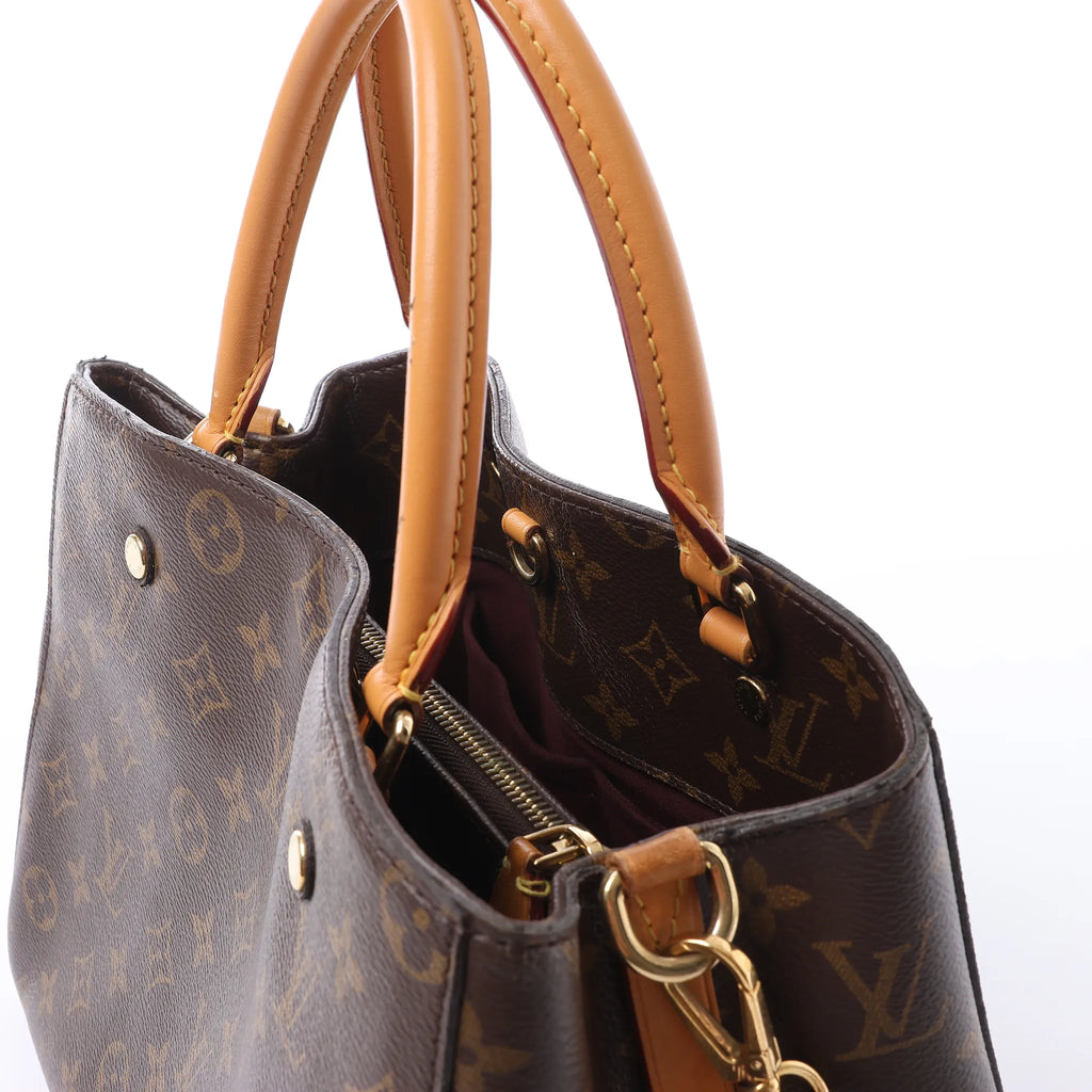 Louis Vuitton Montaigne MM Monogram Canvas 2Way Handbag in Brown M41056