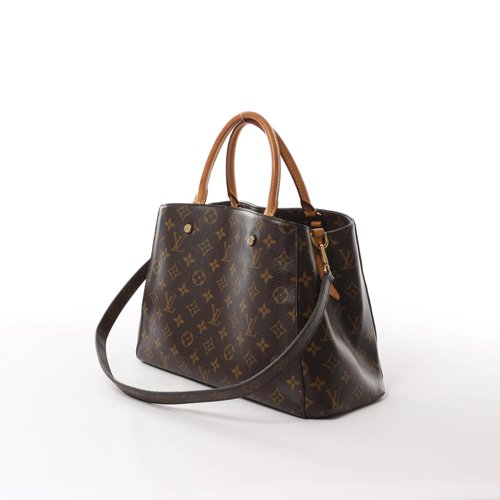 Louis Vuitton Montaigne MM Monogram Canvas 2Way Handbag in Brown M41056