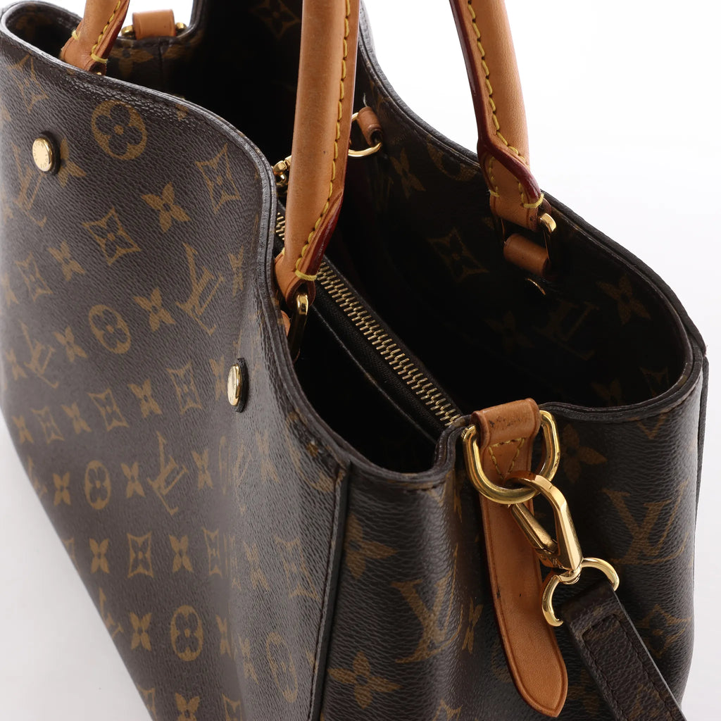 Louis Vuitton Montaigne MM Monogram Canvas 2Way Handbag in Brown M41056