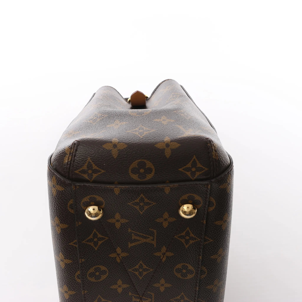 Louis Vuitton Montaigne MM Monogram Canvas 2Way Handbag in Brown M41056