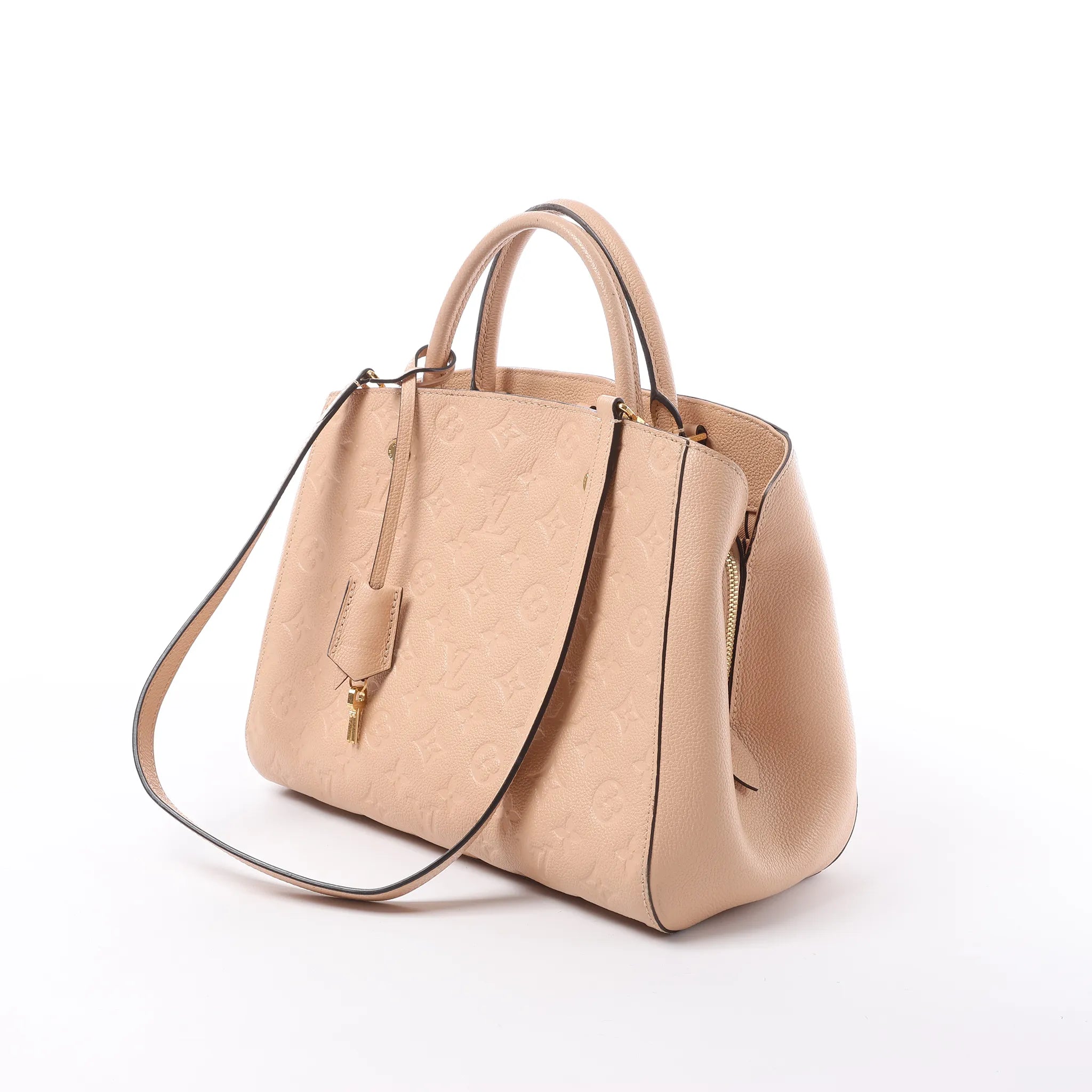 Louis Vuitton Montaigne MM Monogram Empreinte 2Way Handbag in Beige M41152