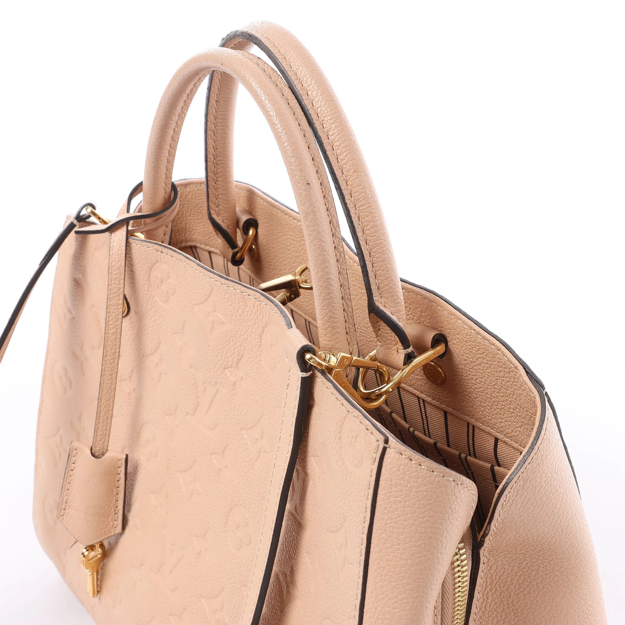 Louis Vuitton Montaigne MM Monogram Empreinte 2Way Handbag in Beige M41152
