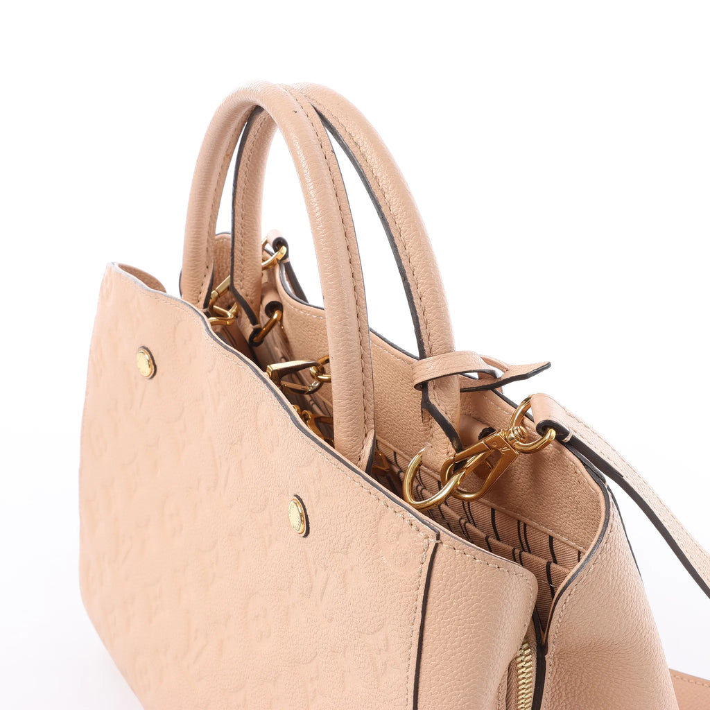 Louis Vuitton Montaigne MM Monogram Empreinte 2Way Handbag in Beige M41152