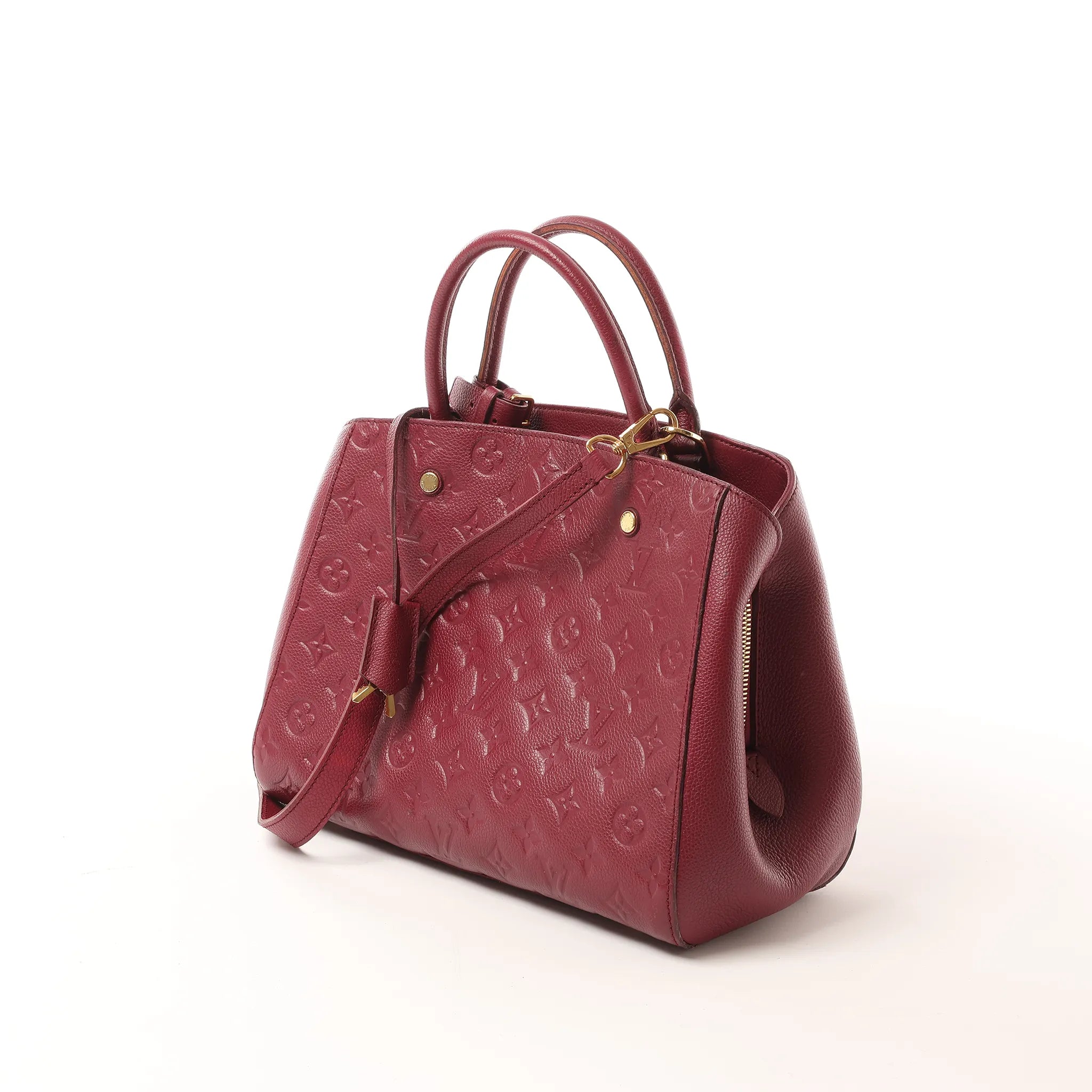 Louis Vuitton Montaigne MM Monogram Empreinte 2Way Handbag in Burgundy M43258