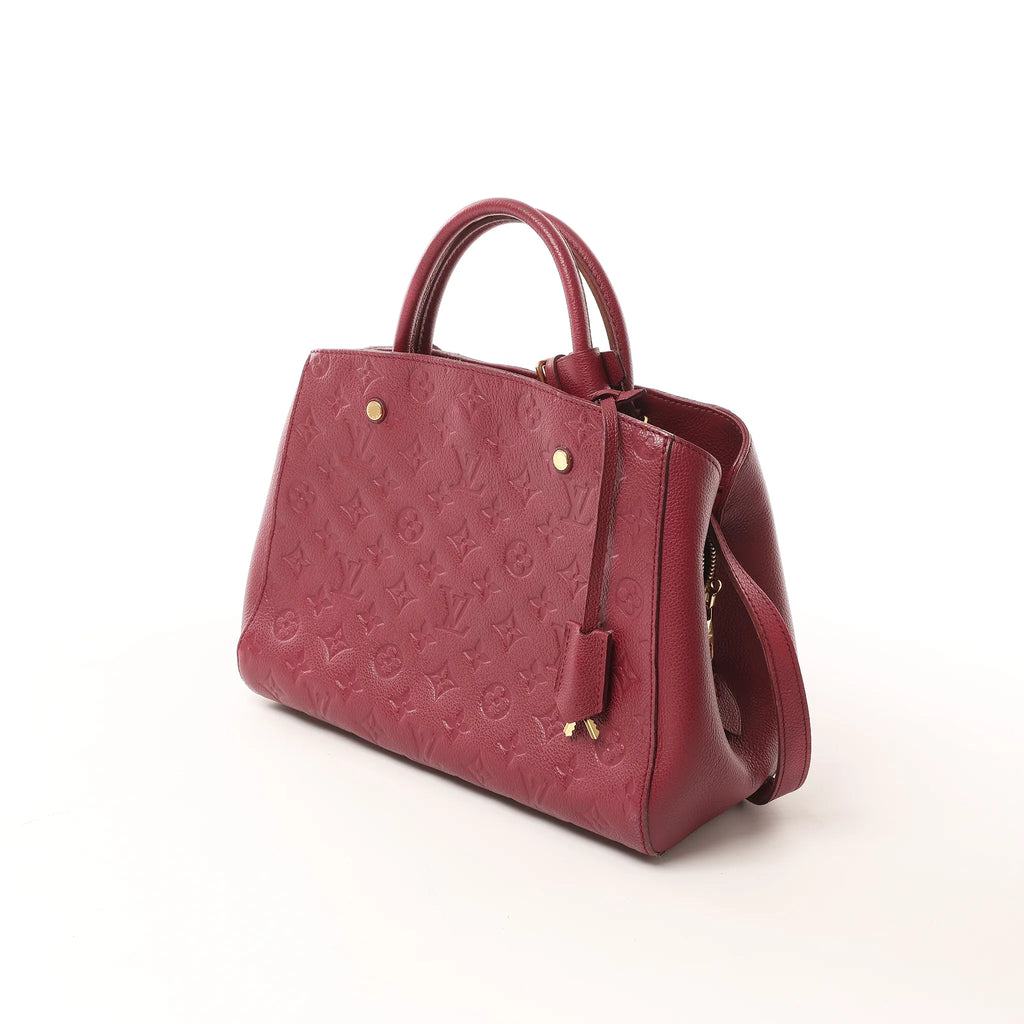 Louis Vuitton Montaigne MM Monogram Empreinte 2Way Handbag in Burgundy M43258