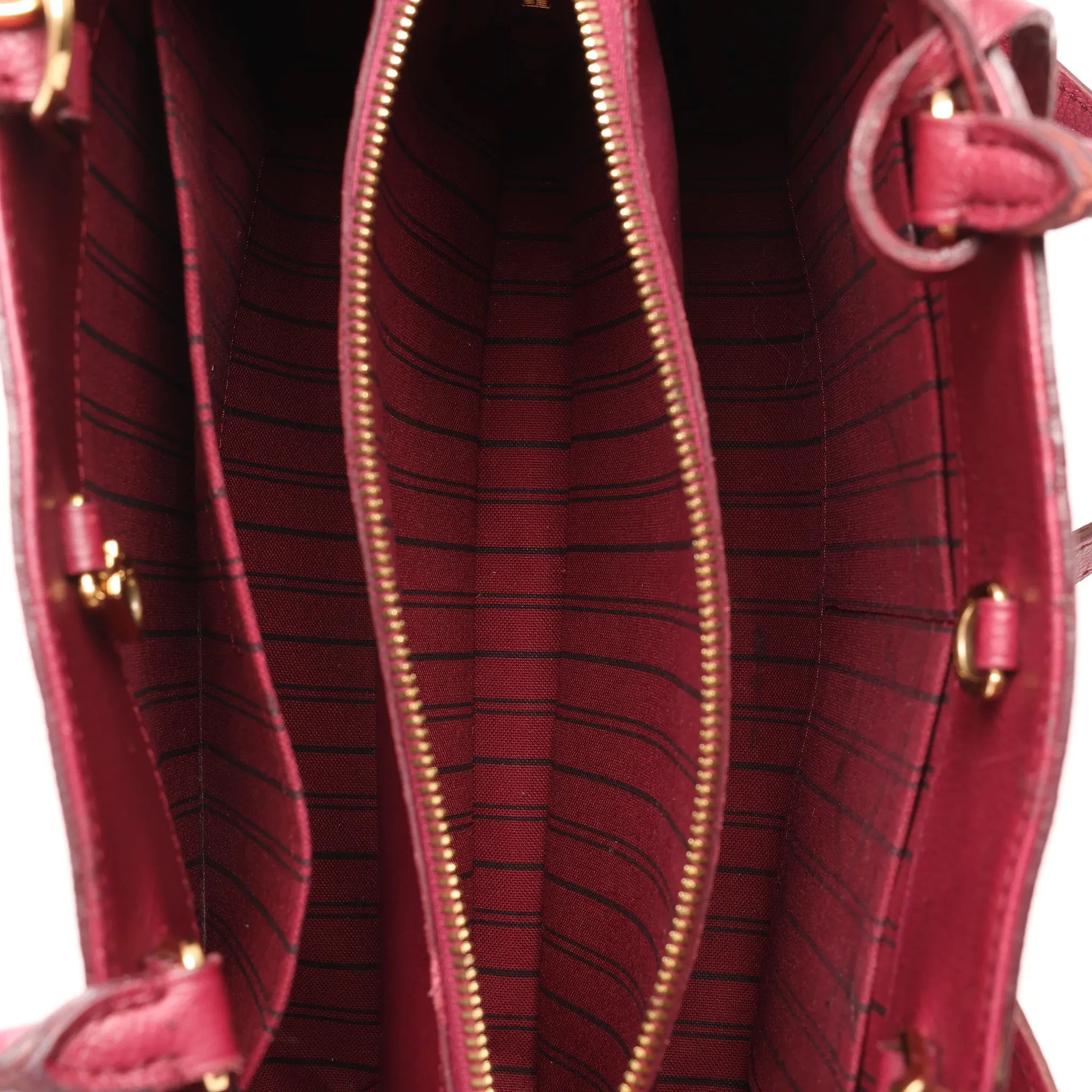 Louis Vuitton Montaigne MM Monogram Empreinte 2Way Handbag in Burgundy M43258