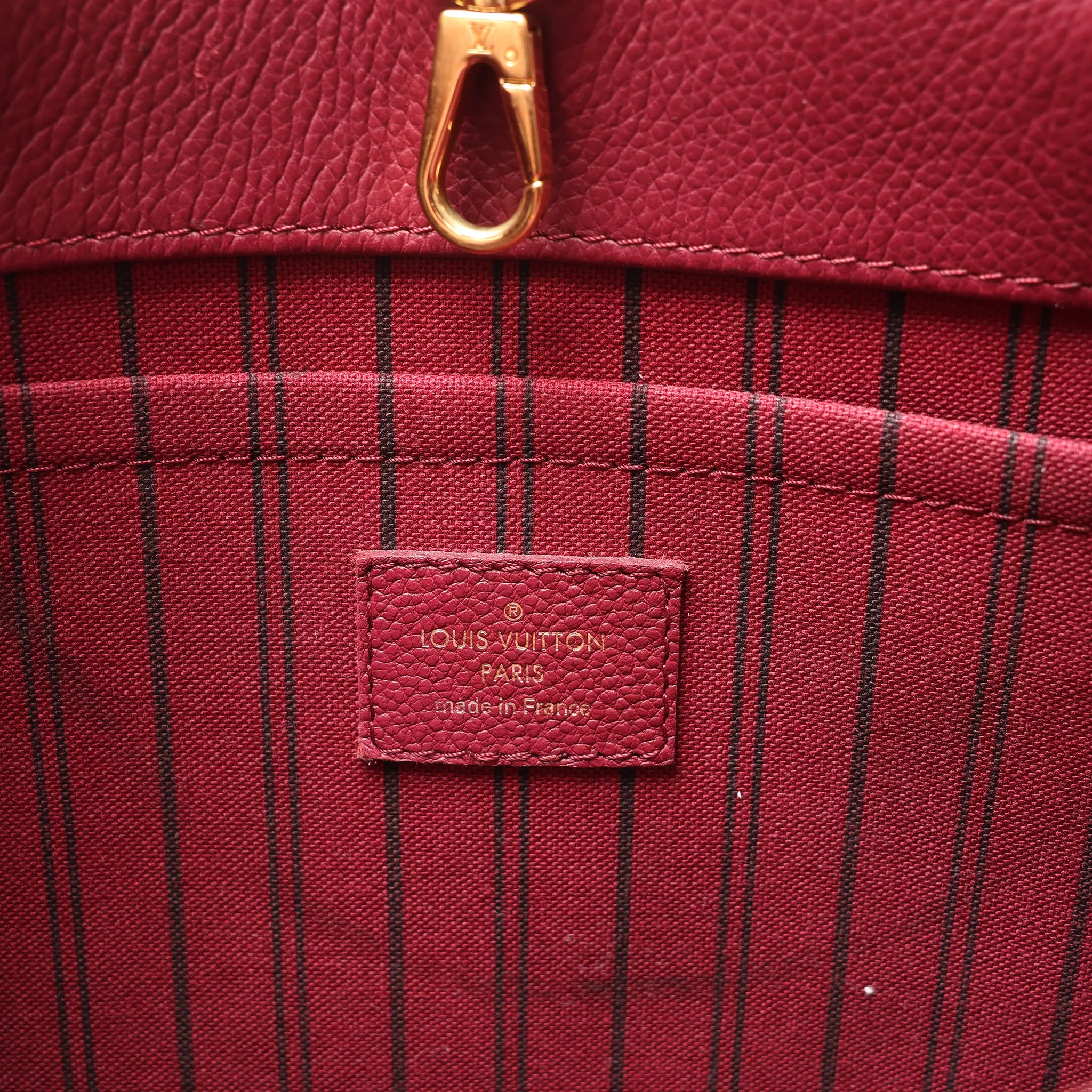Louis Vuitton Montaigne MM Monogram Empreinte 2Way Handbag in Burgundy M43258