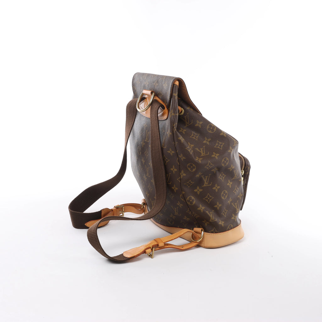 Mochila vintage de lona con monograma GM Montsouris de Louis Vuitton en marrón M51135