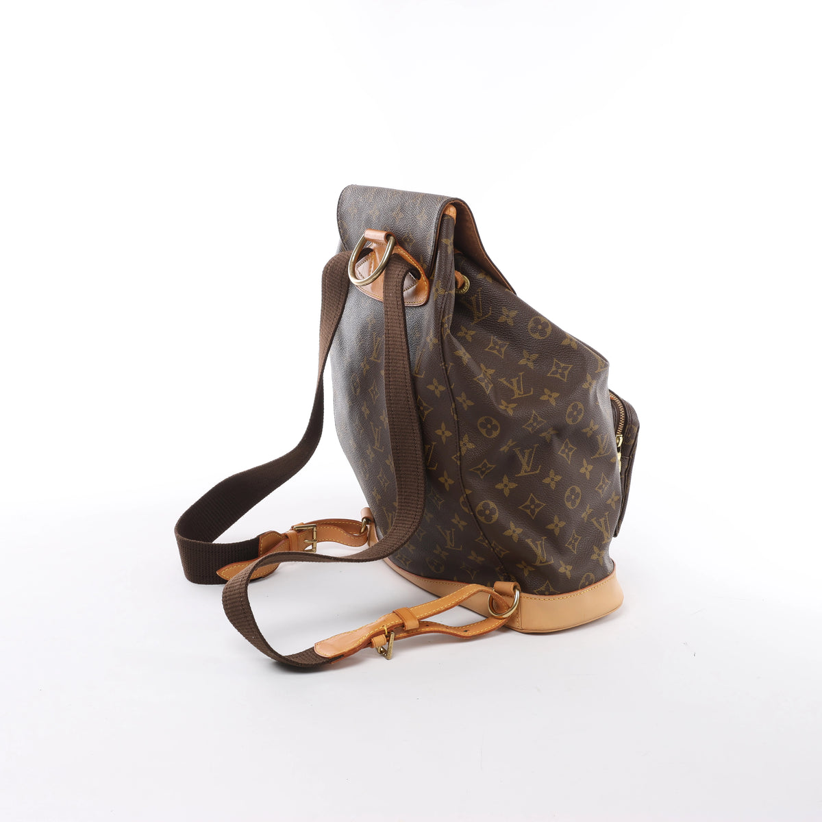 Mochila vintage de lona con monograma GM Montsouris de Louis Vuitton en marrón M51135