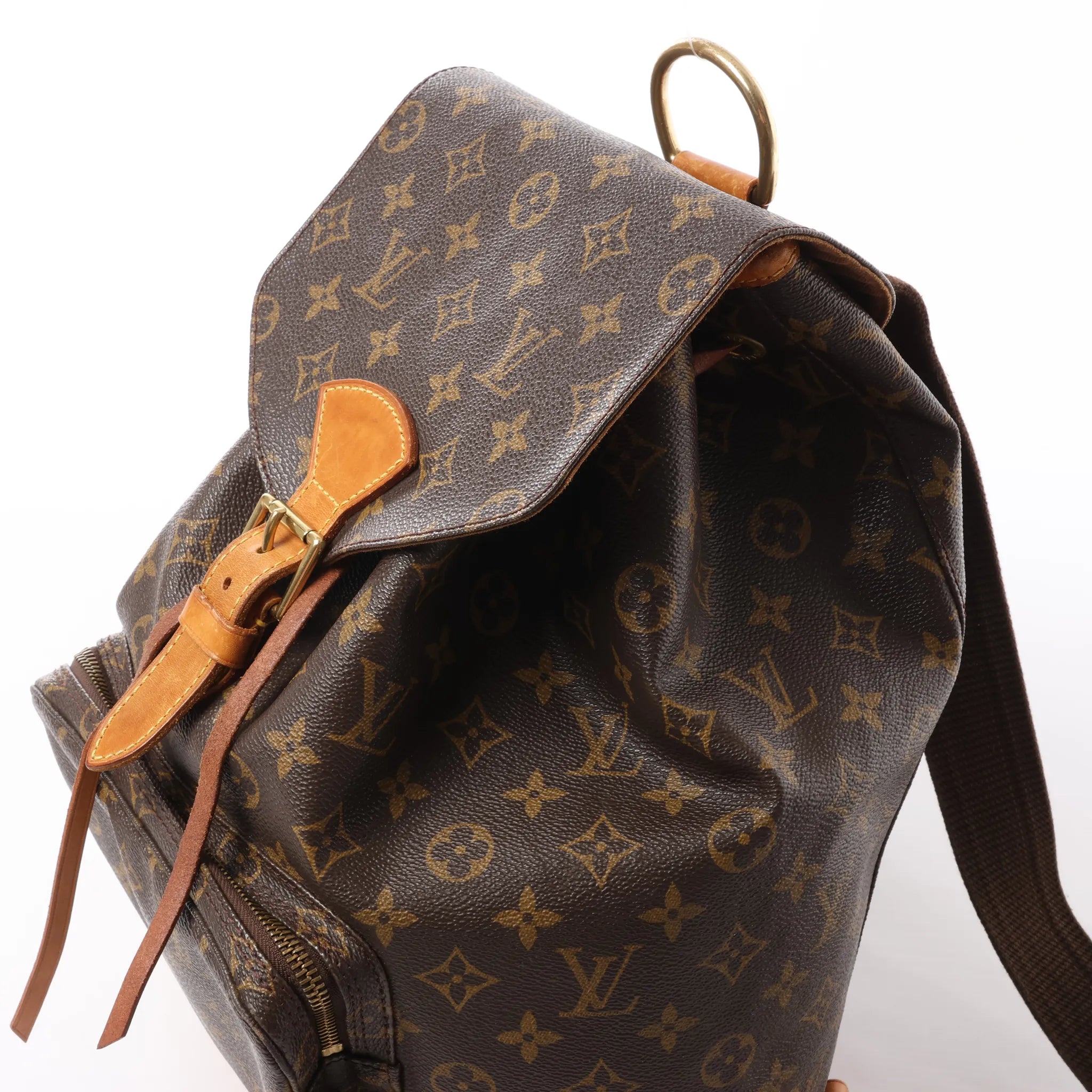 louis vuitton brown monogram canvas montsouris gm backpack MM with cowhide Louis Vuitton Montsouris GM Backpack/Handbag