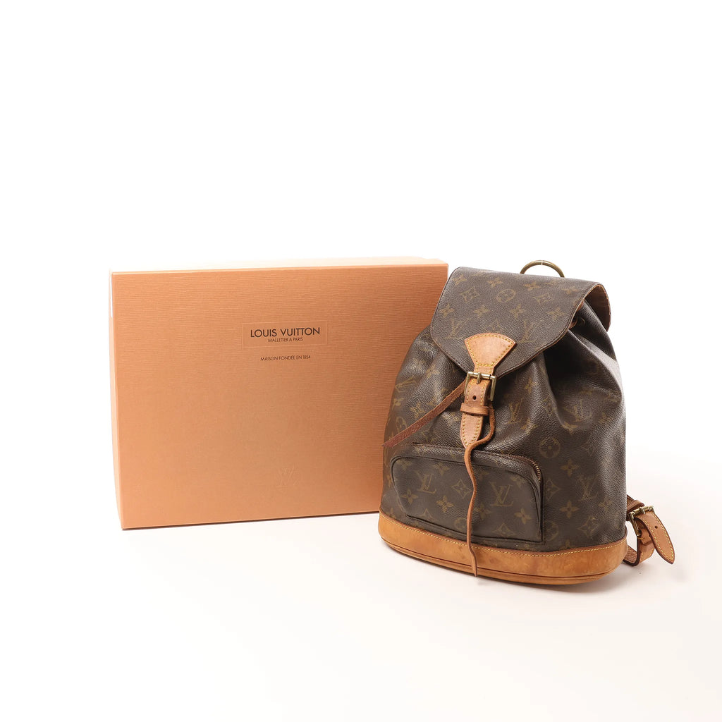 Louis Vuitton Montsouris MM Monogram Canvas Vintage Backpack in Brown M51136