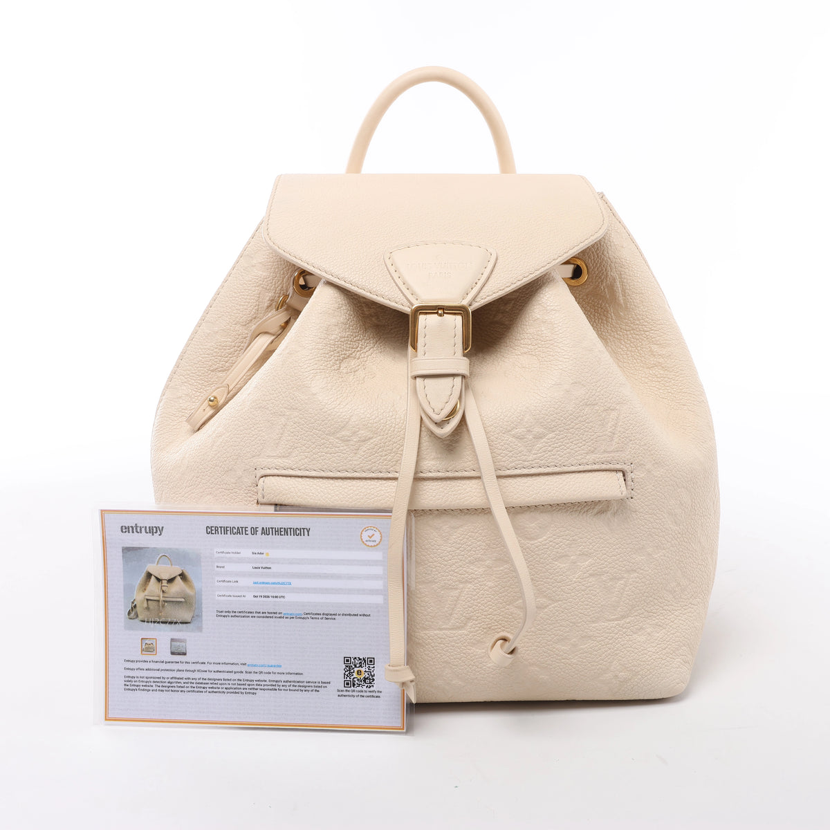 Mochila vintage de lona Louis Vuitton Montsouris MM Monogram en marrón M51136