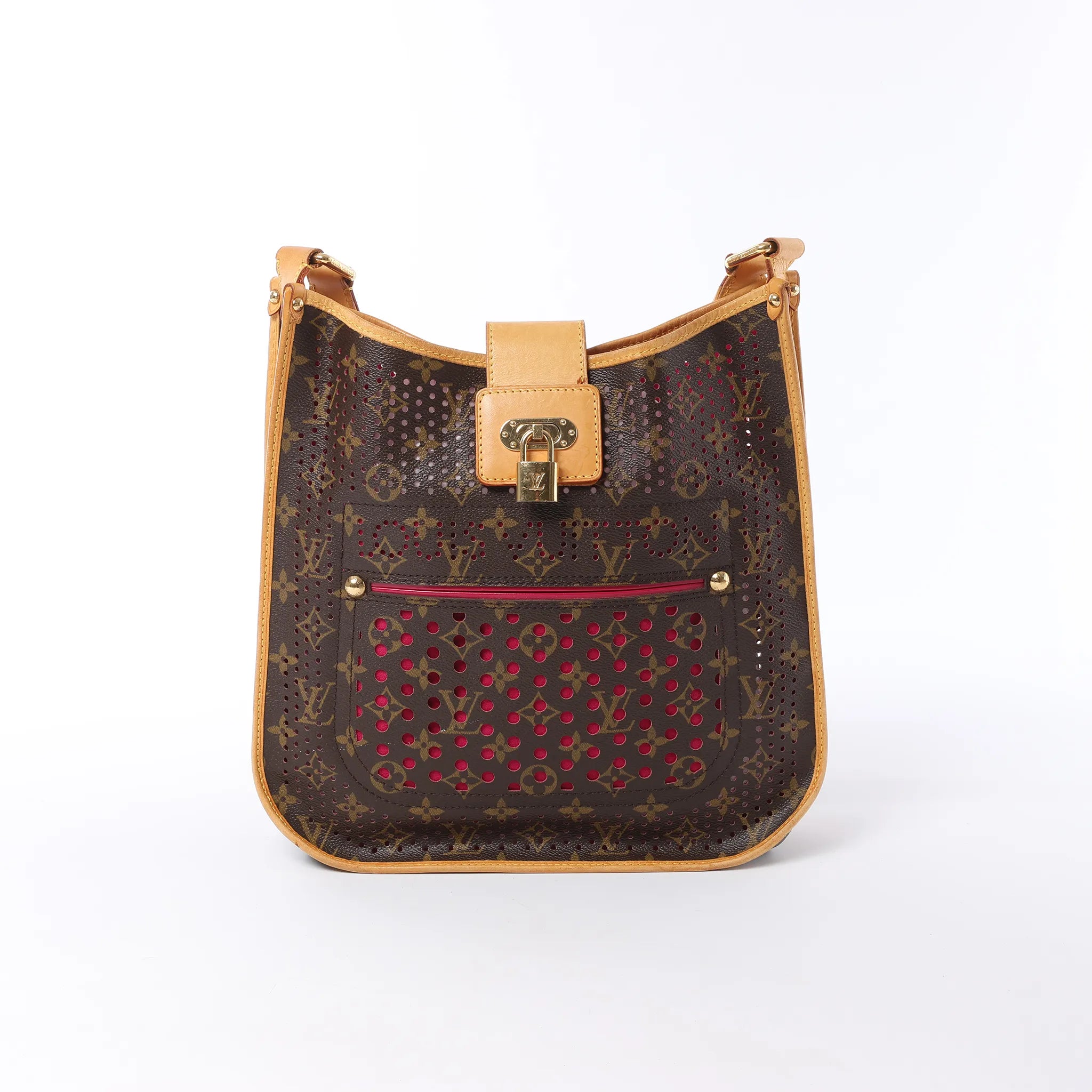Louis Vuitton Musette Monogtam Perfo Soulder Bag in Brown x Pink M95172