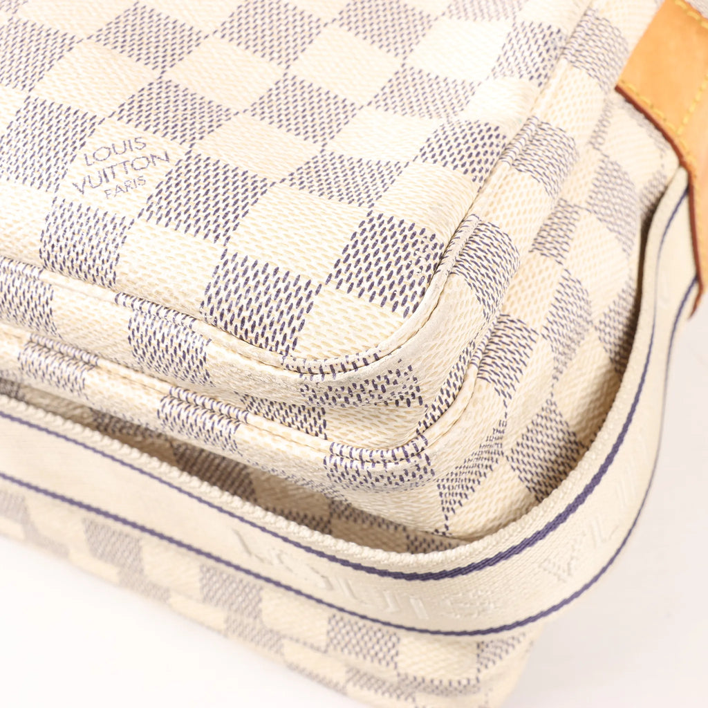 Louis Vuitton Damier Azur Naviglio Shoulder Bag in Beige N51189