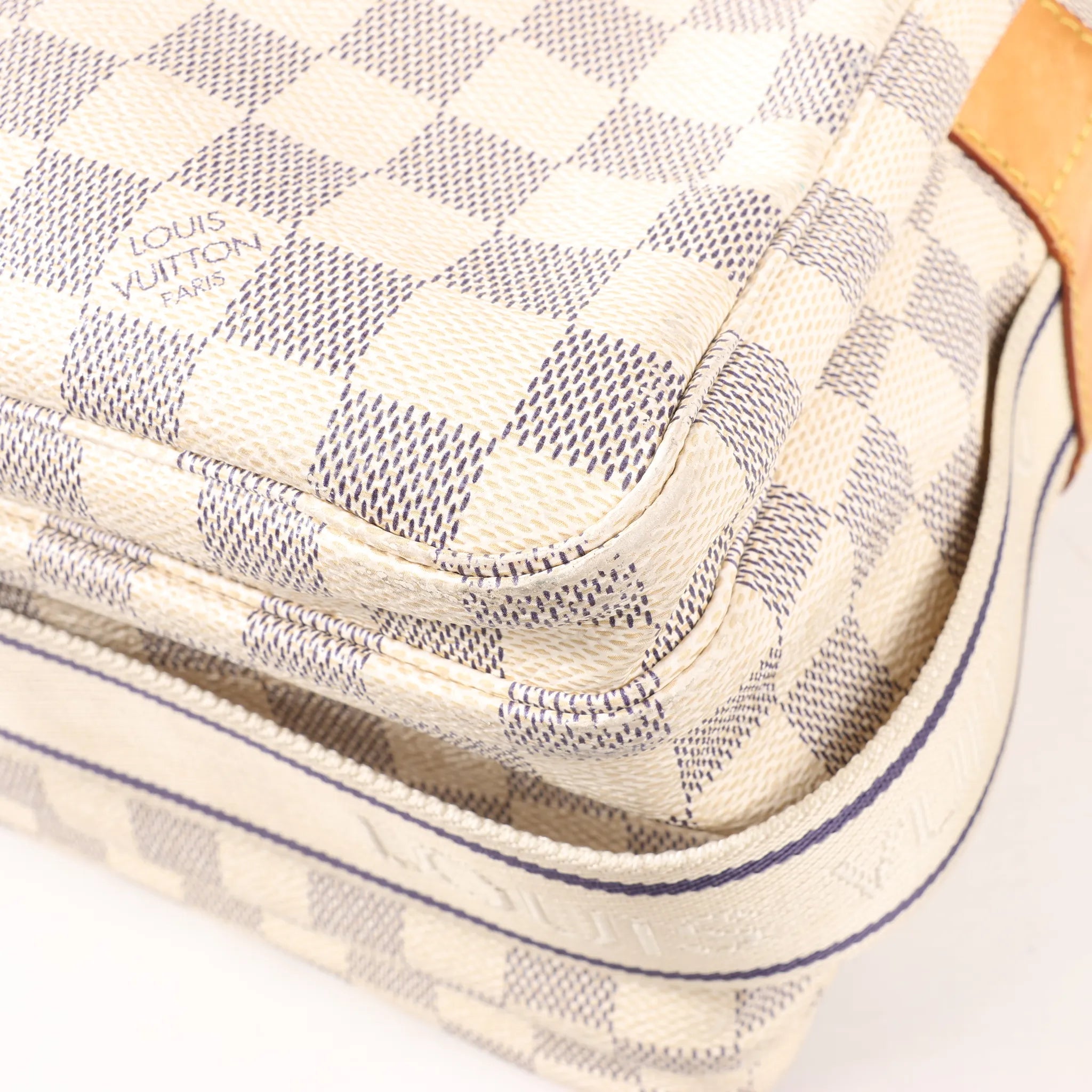 Louis Vuitton Damier Azur Naviglio Shoulder Bag in Beige N51189