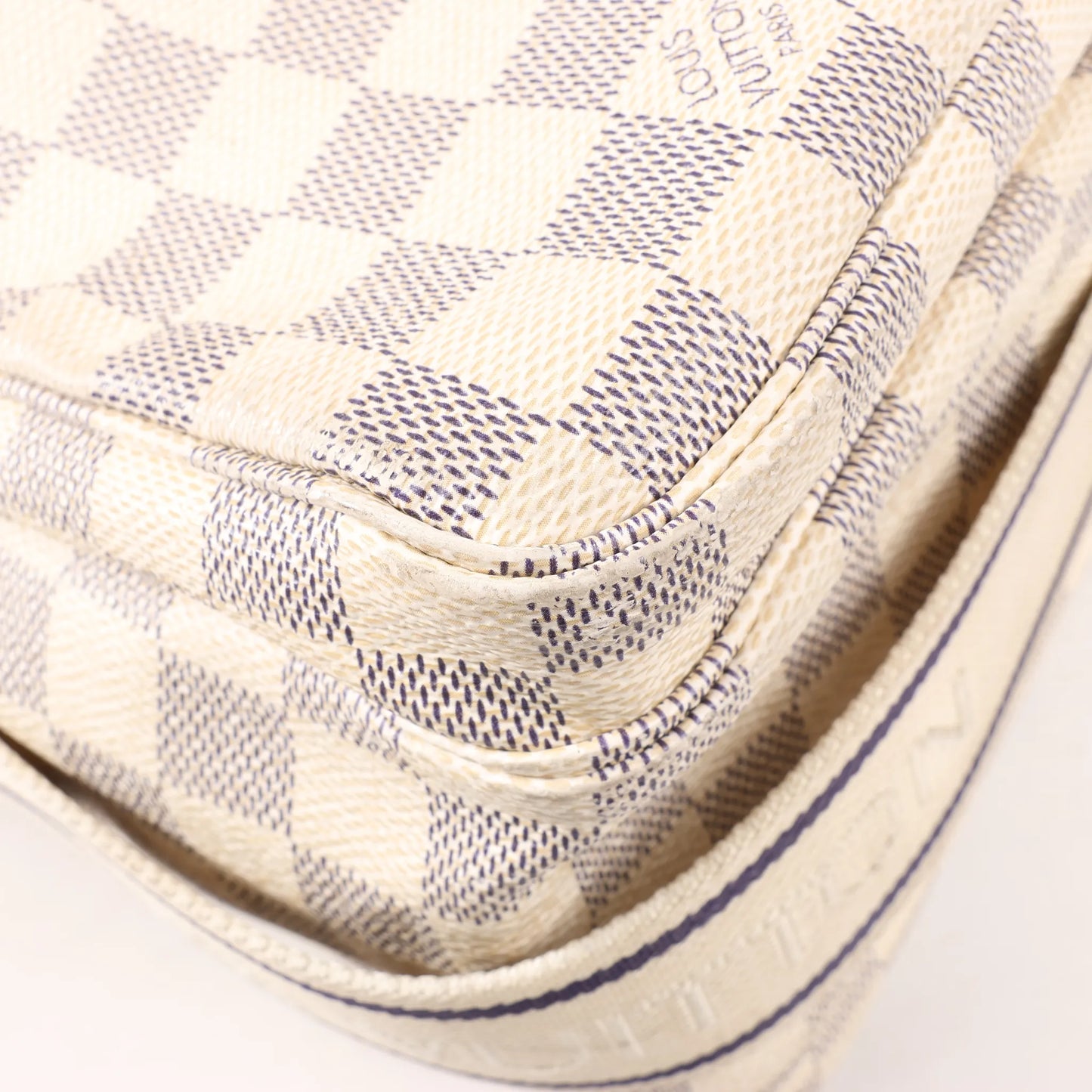 Louis Vuitton Damier Azur Naviglio Shoulder Bag in Beige N51189