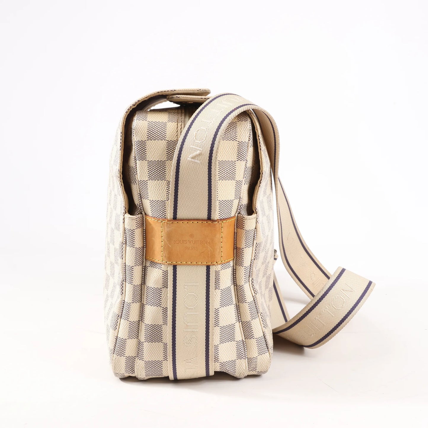 Louis Vuitton Damier Azur Naviglio Shoulder Bag in Beige N51189