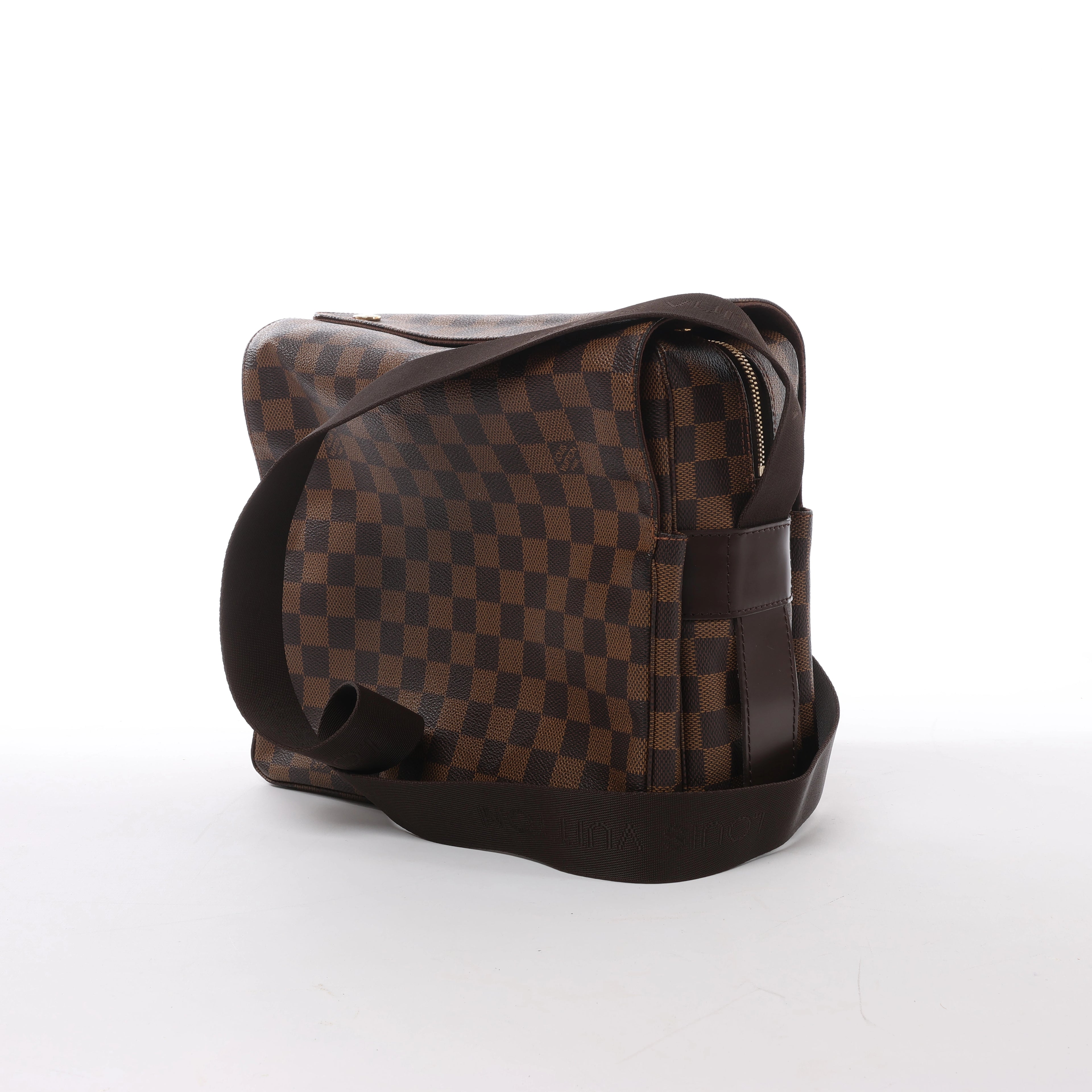 Bolso Bandolera Louis Vuitton Naviglio Damier Ebene en Marrón N45255