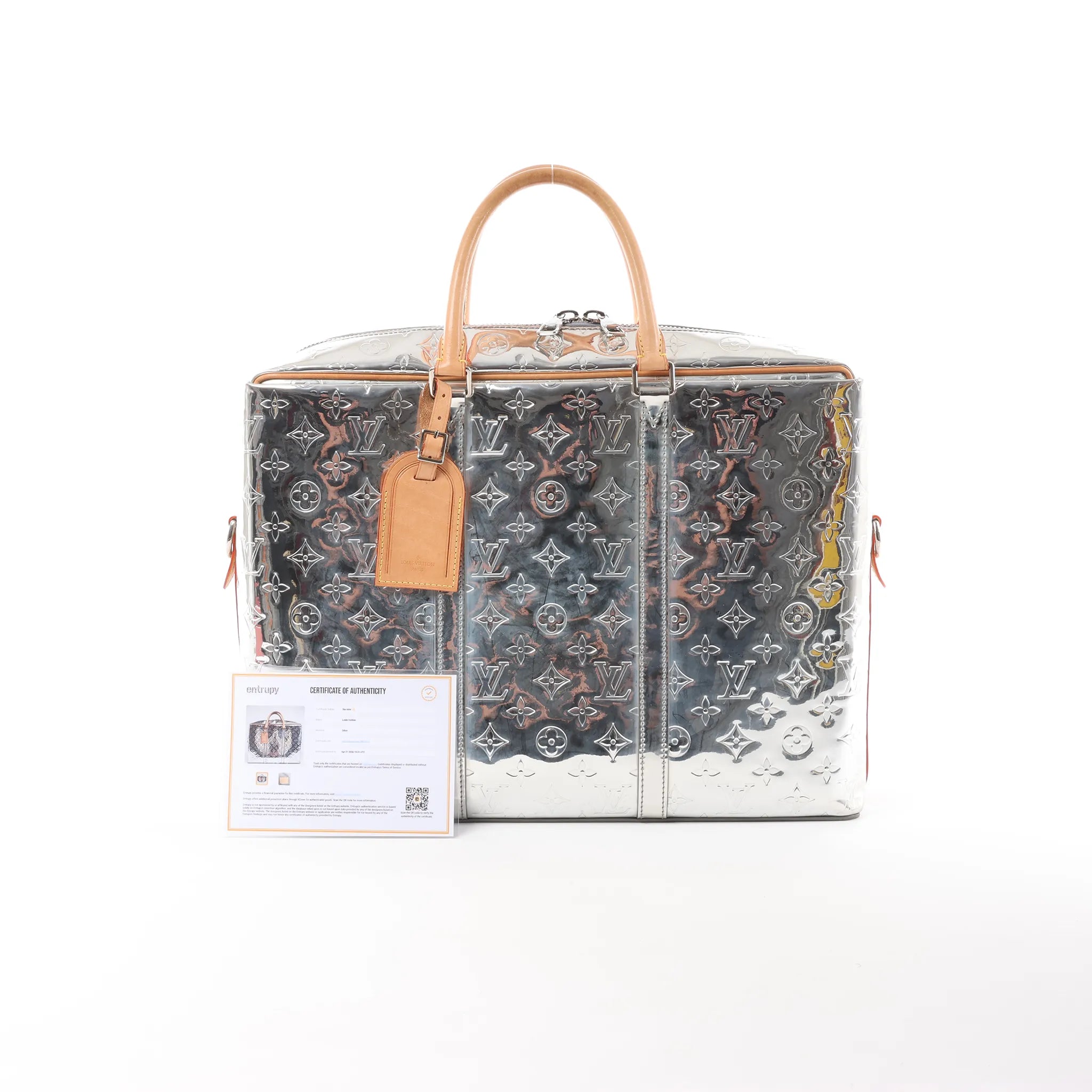 Louis Vuitton Neo Porte Documents Voyages Monogram Mirror Handbag in Silver M58755
