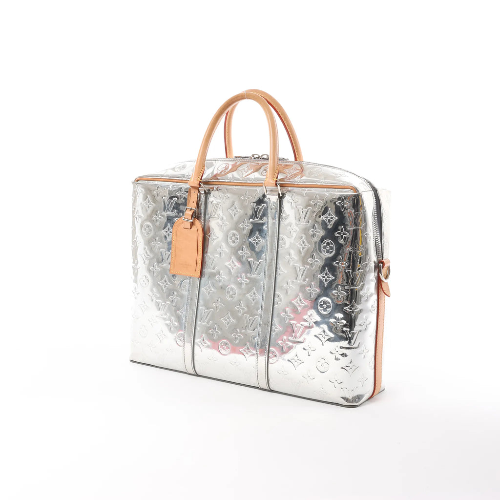 Louis Vuitton Neo Porte Documents Voyages Monogram Mirror Handbag in Silver M58755