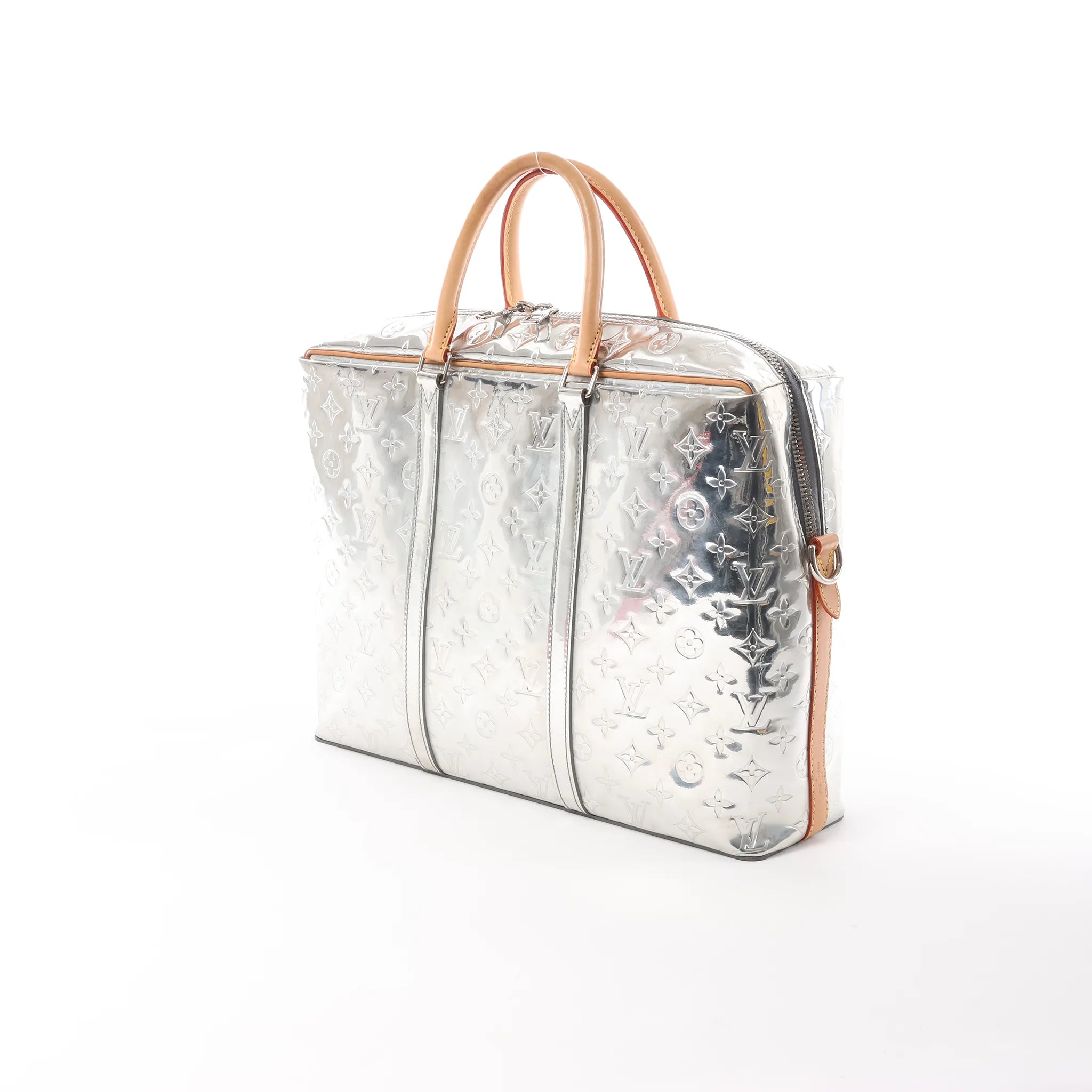 Louis Vuitton Neo Porte Documents Voyages Monogram Mirror Handbag in Silver M58755