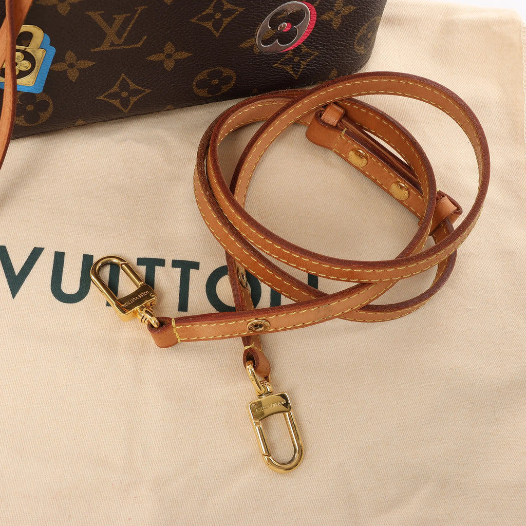 Louis Vuitton Neonoe Monogram LOVE LOCK Shoulder Bag in Brown M44369